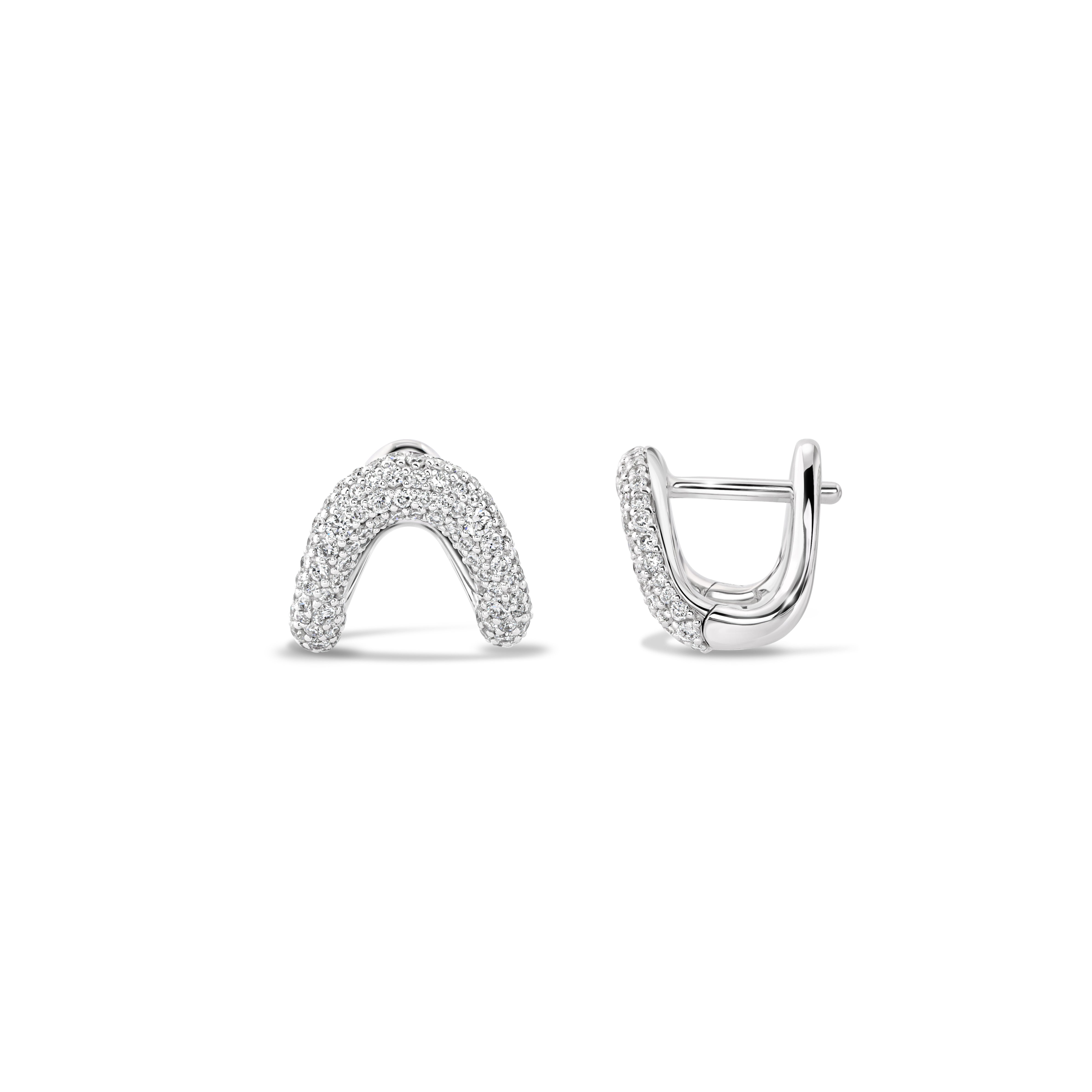 14k white gold diamond pave huggie earrings by zahn z tiny gods