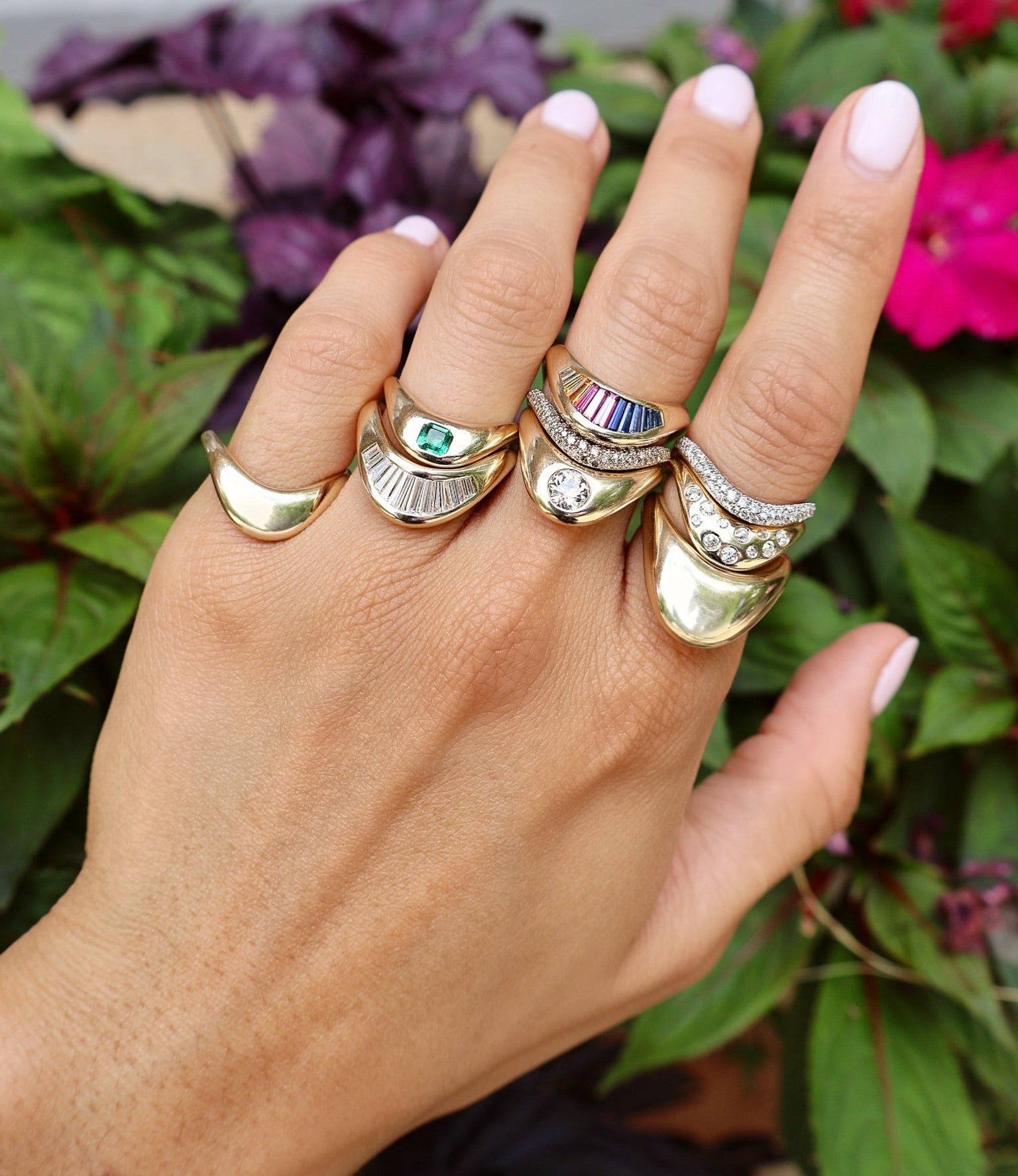 14k yellow gold medium ZAHA champagne round diamond ring by Zahn Z Tiny Gods