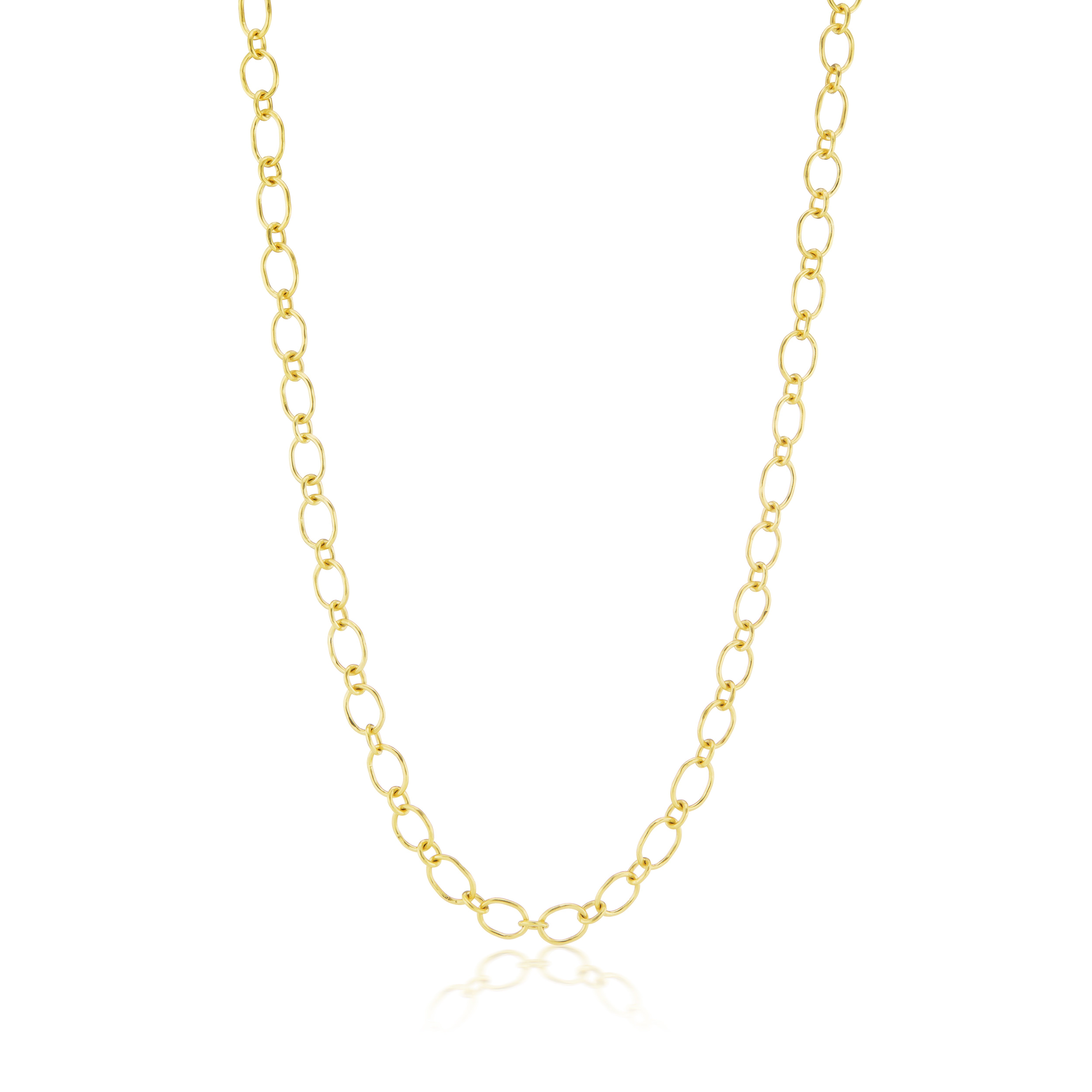 14k yellow gold mixed oval link chain necklace by Christina Alexiou Tiny Gods