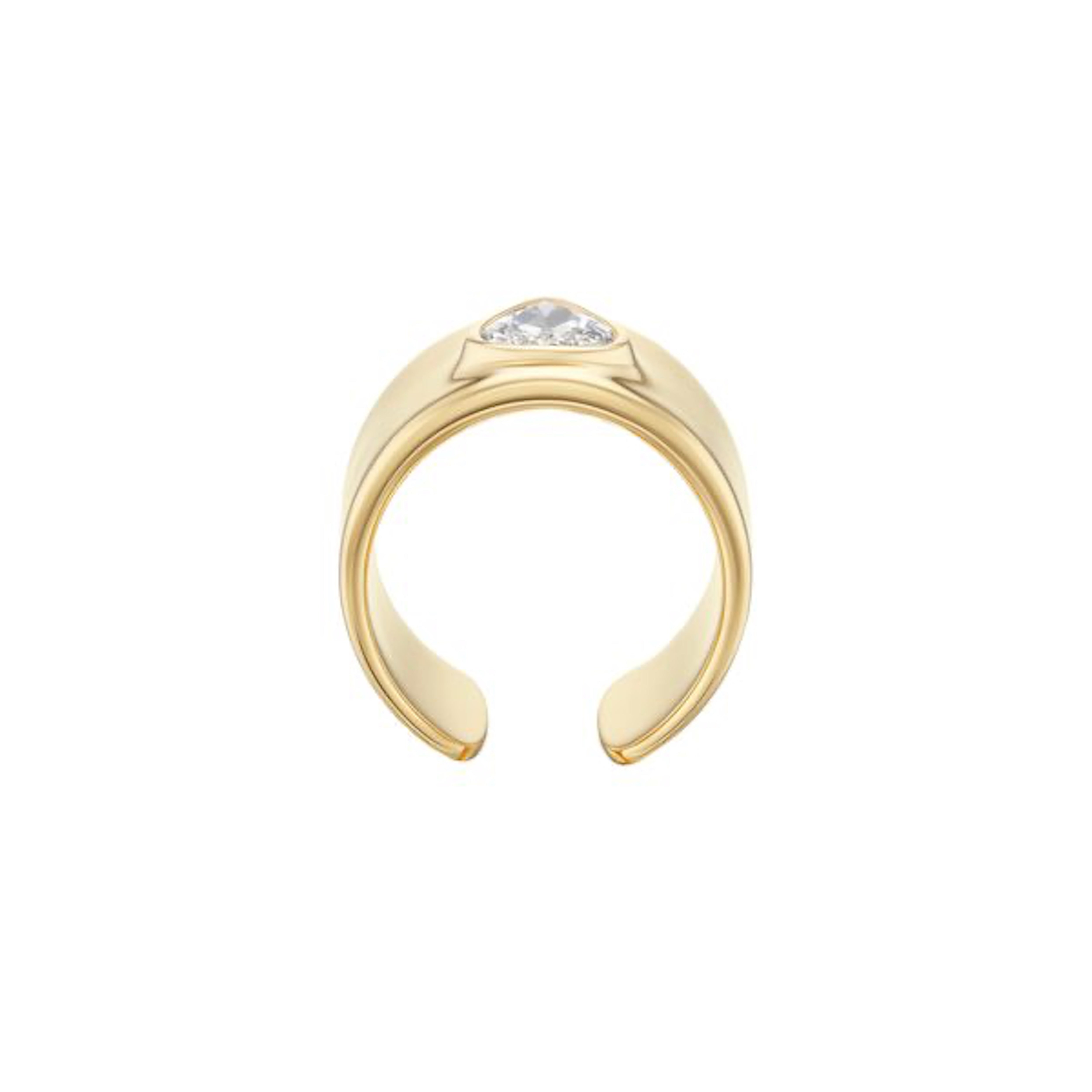 15mm cuff pear ring with diamonds yellow gold uniform object tiny gods