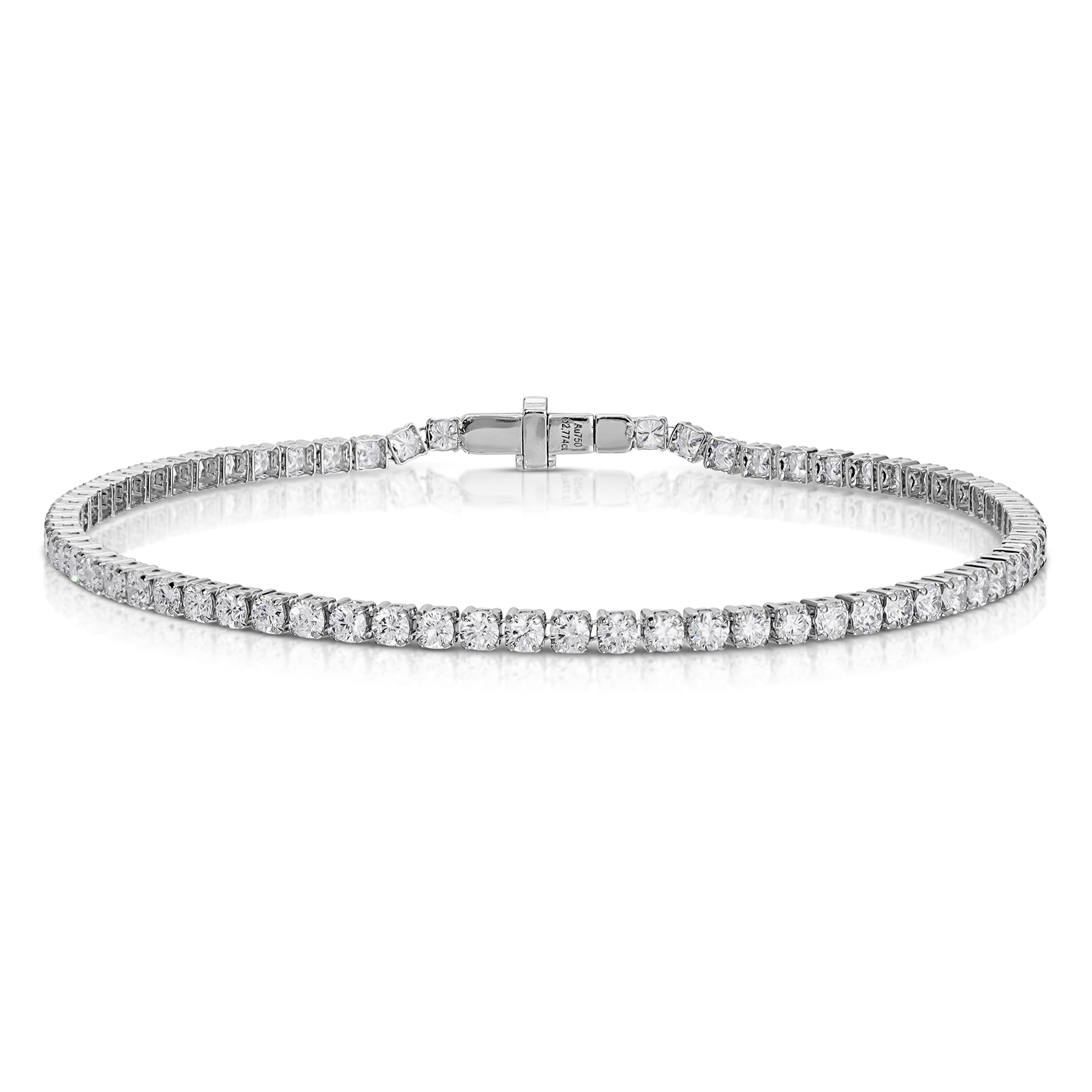 18k white gold medium diamond invisible tennis bracelet Tiny Gods