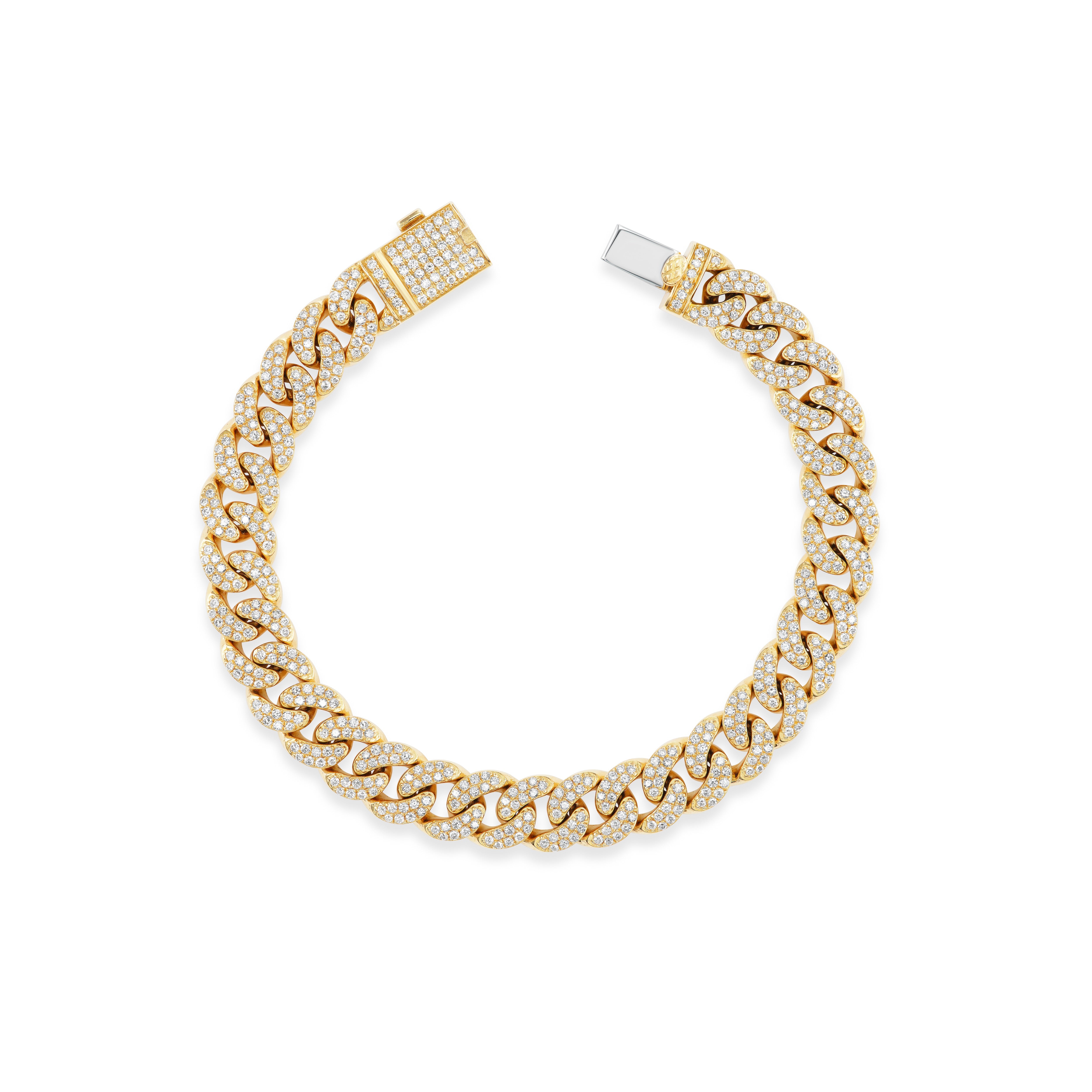 large 18k yellow gold curb link cuban bracelet tiny gods