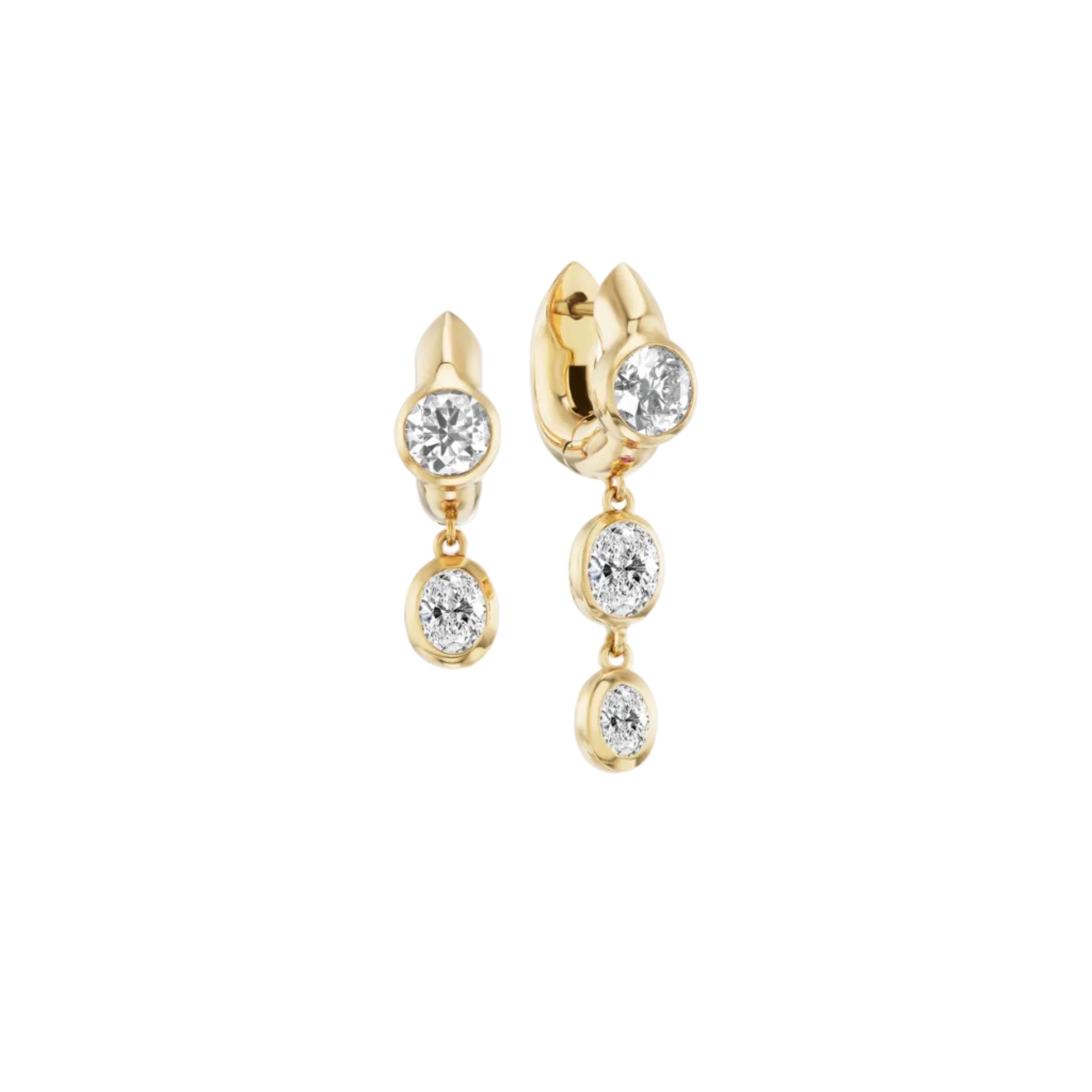 Diamond Tusk Drop Earrings yellow gold uniform object tiny gods