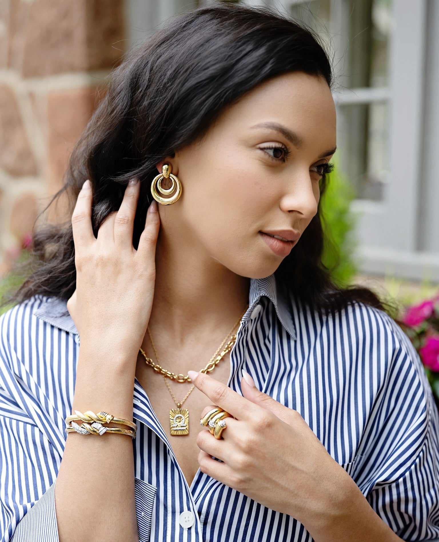 18k yellow gold barbell chain link necklace by David Webb Tiny Gods