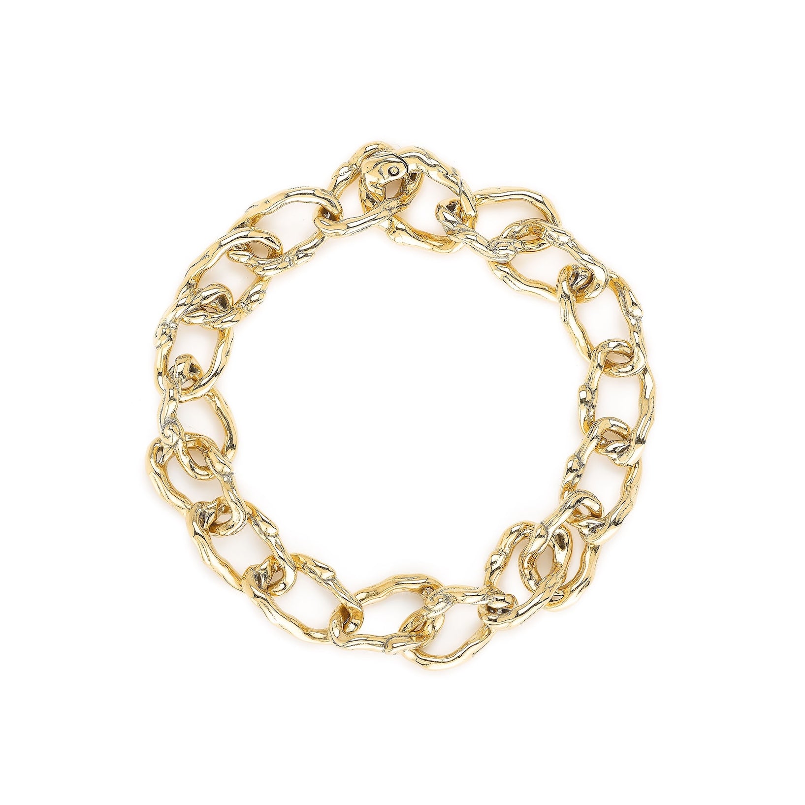 18k yellow gold barrel wave link bracelet bestiary collection by Bibi van der Velden Tiny Gods