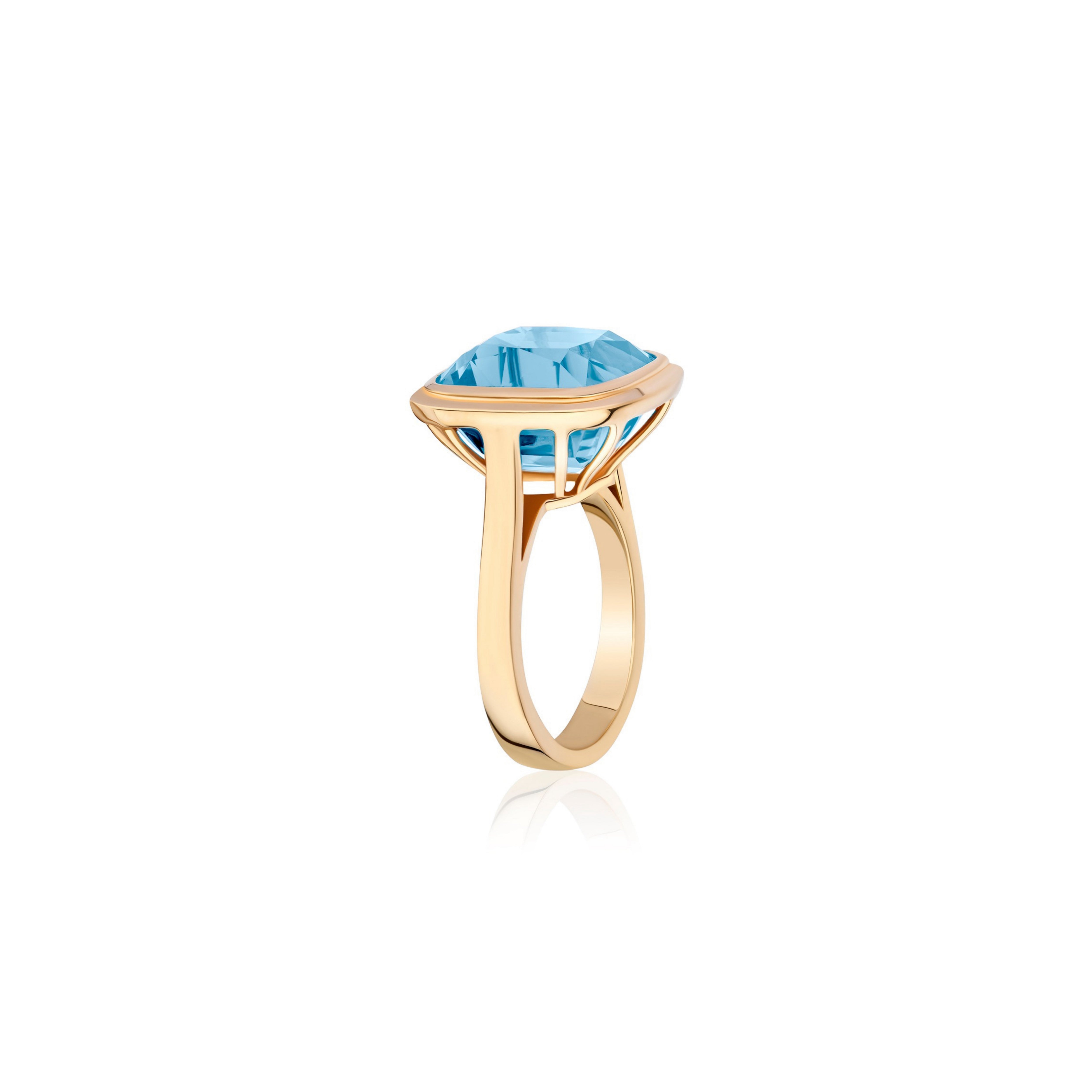 London Blue Topaz Cushion Ring