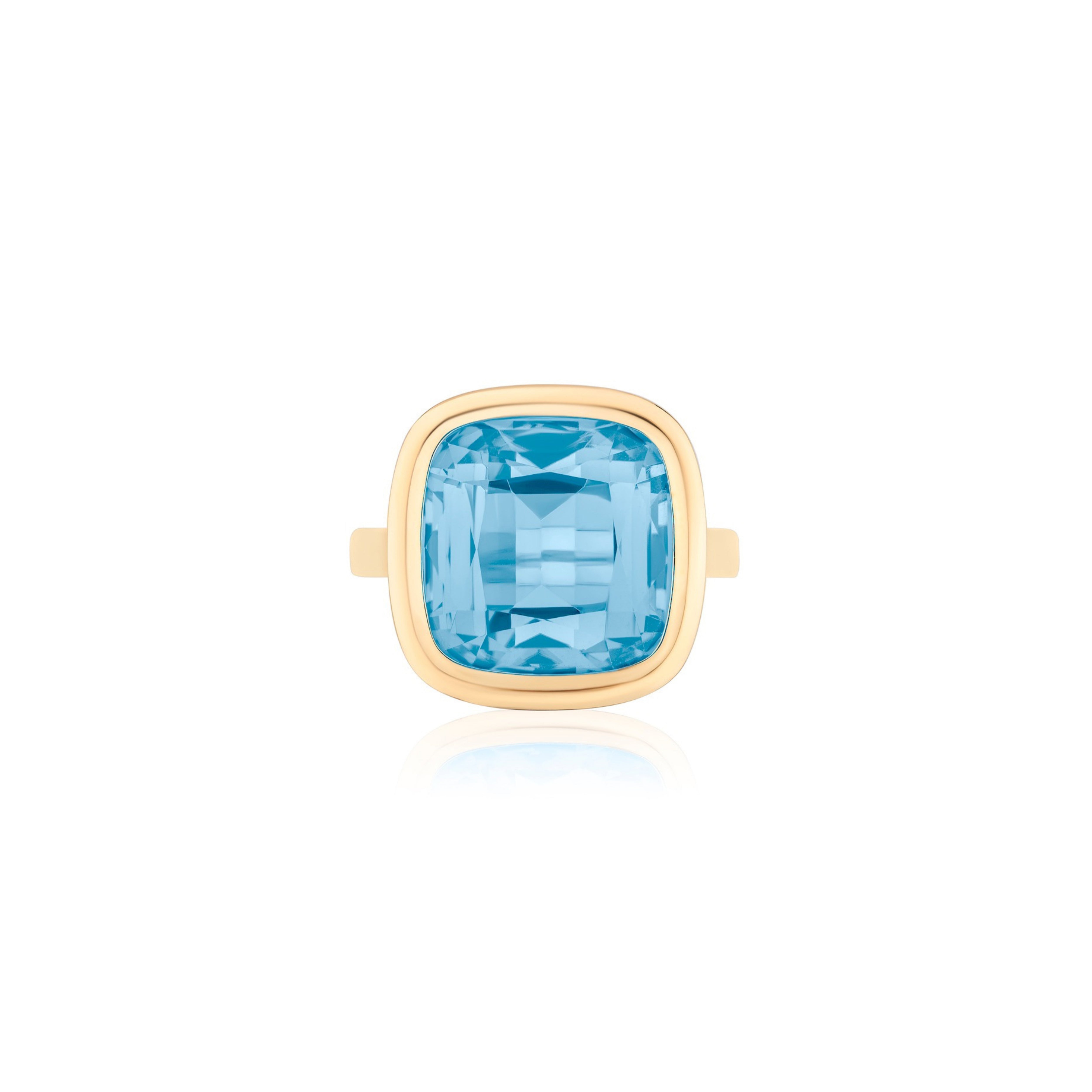 London Blue Topaz Cushion Ring