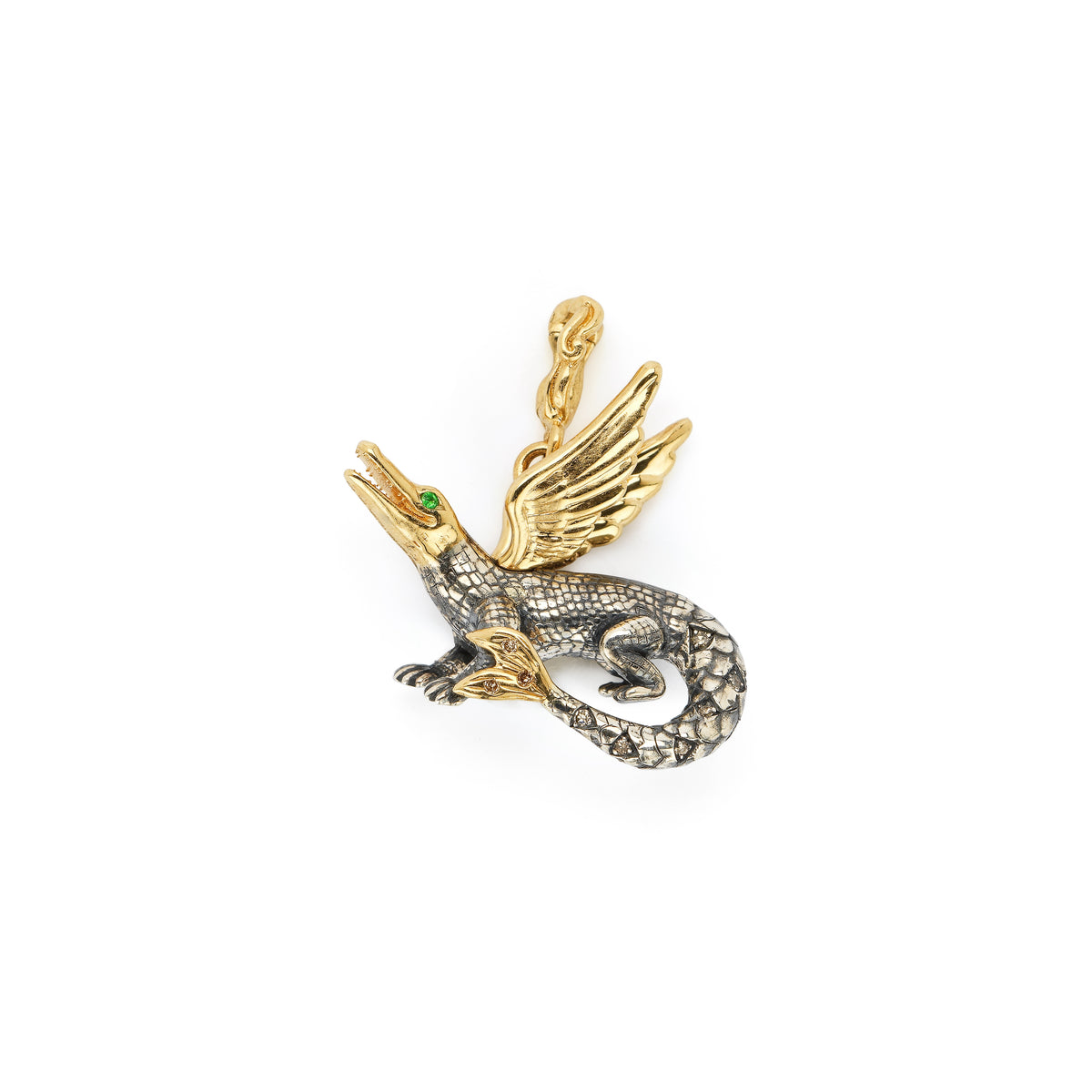 18k yellow gold diamond anamundi flying animal charm pendant bestiary collection by Bibi Van Der Velden Tiny Gods