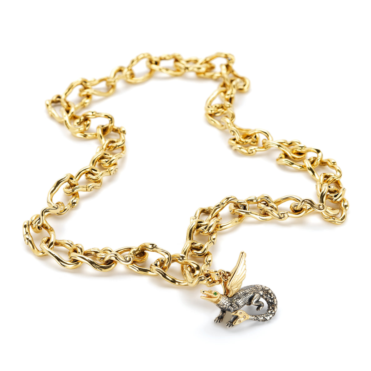 18k yellow gold diamond anamundi flying animal charm pendant bestiary collection by Bibi Van Der Velden Tiny Gods