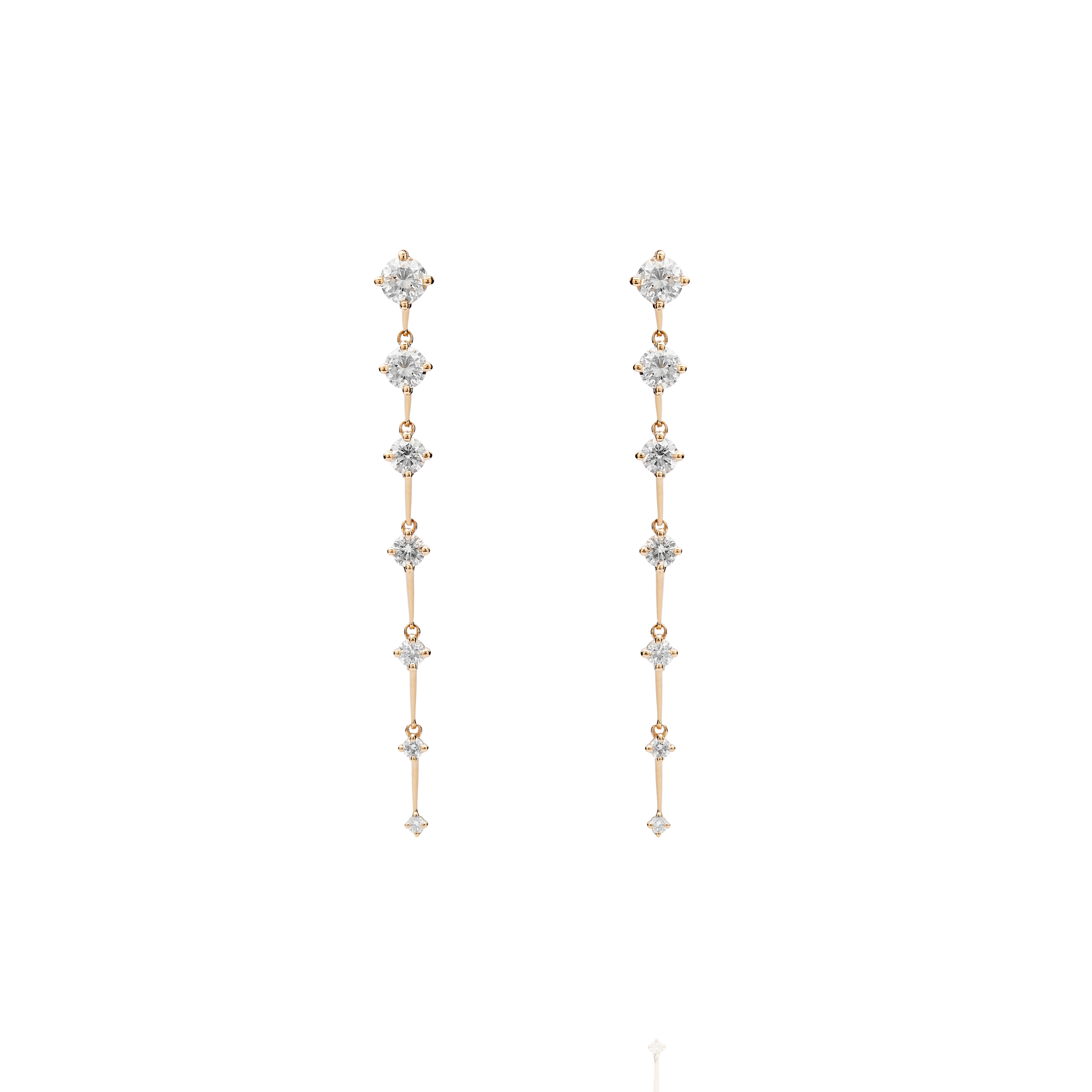 18k yellow gold diamond medium sequence drop earrings by Fernando Jorge Tiny Gods