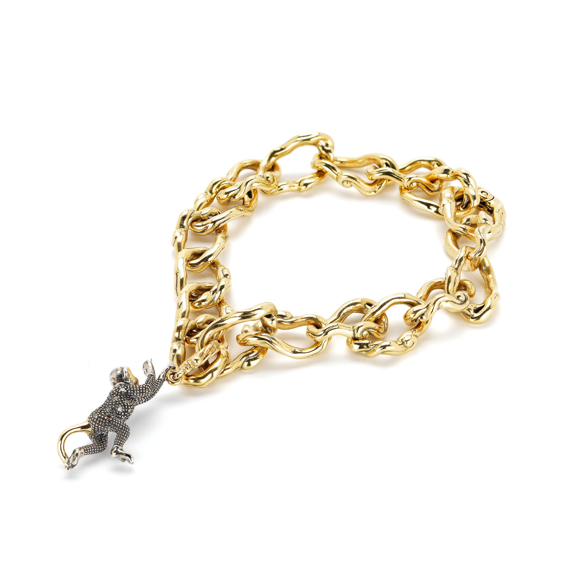 18k yellow gold diamond mighty monkey charm pendant bestiary collection by Bibi Van Der Velden Tiny Gods