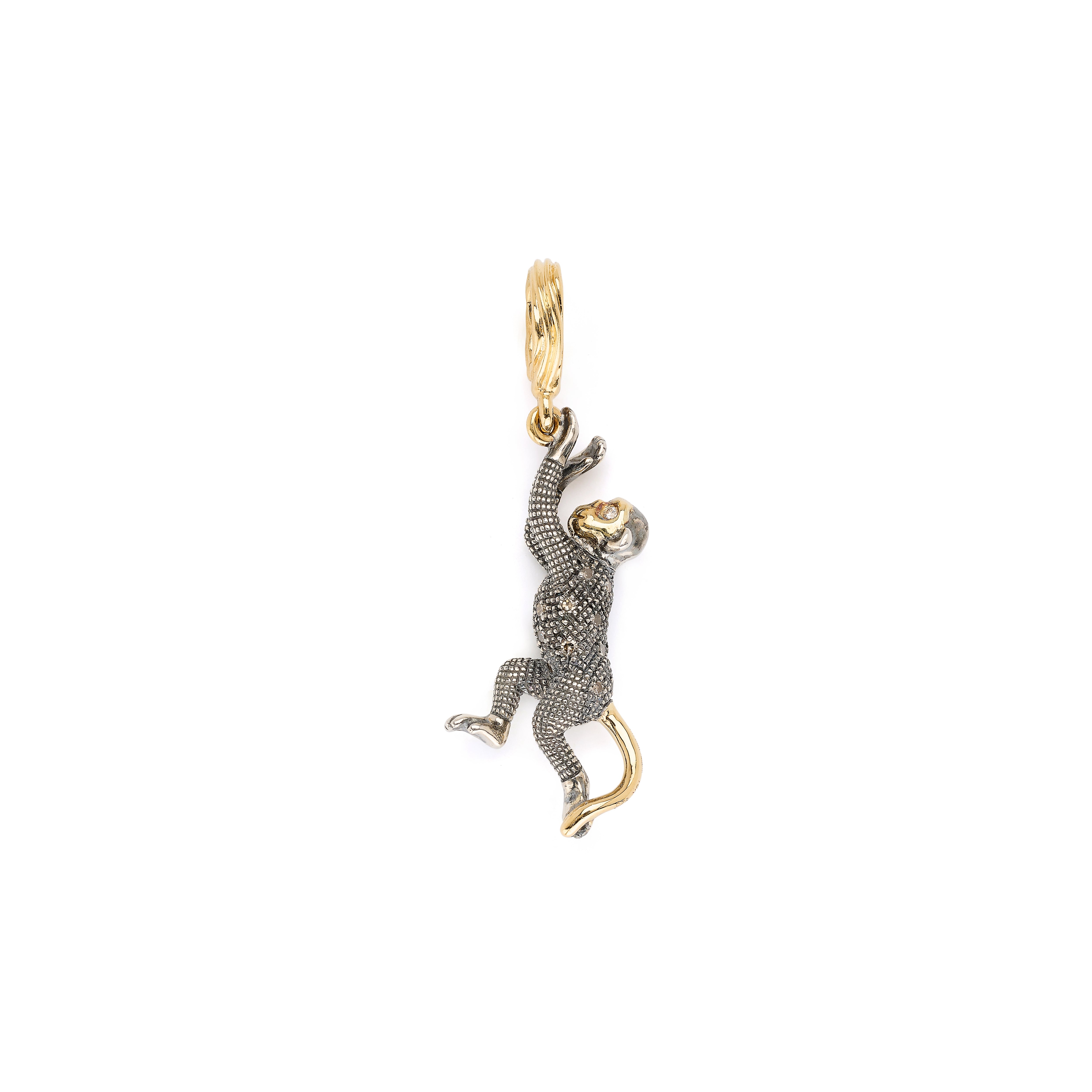 18k yellow gold diamond mighty monkey charm pendant bestiary collection by Bibi Van Der Velden Tiny Gods