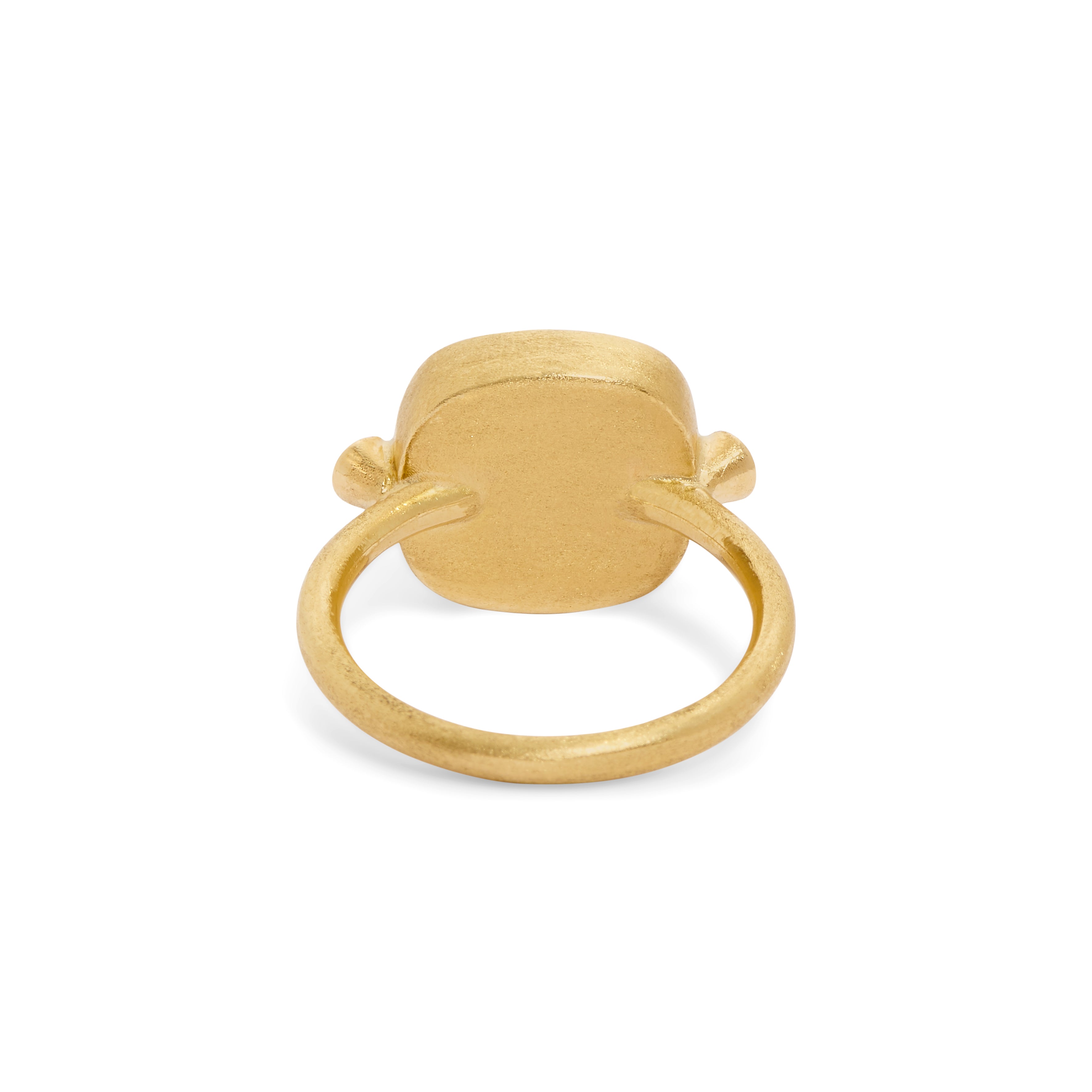 18k yellow gold fez flower square ring by Le Sibille Tiny Gods