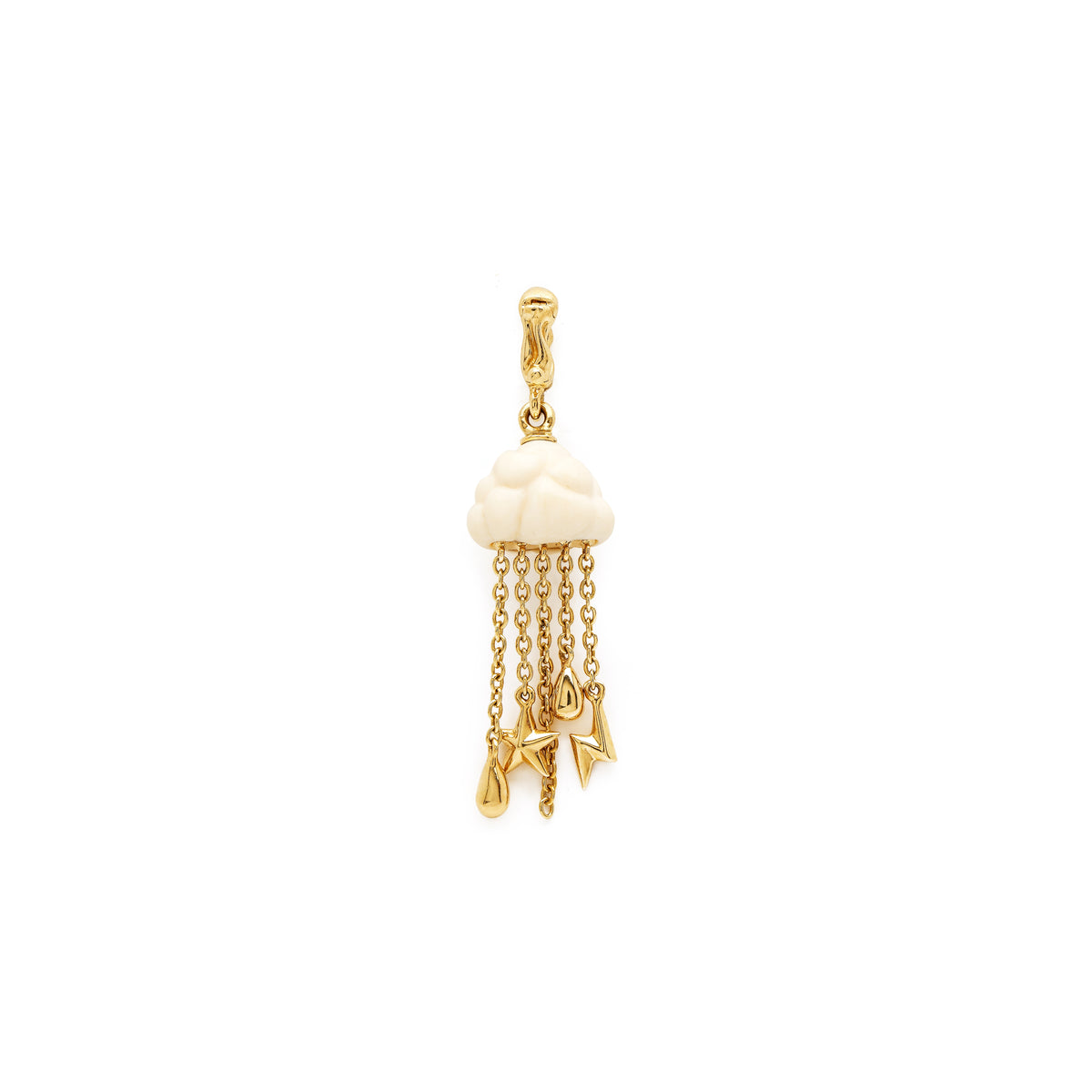 18k yellow gold mammoth cloud dangle charm bestiary collection pendant by Bibi Van der Velden Tiny Gods