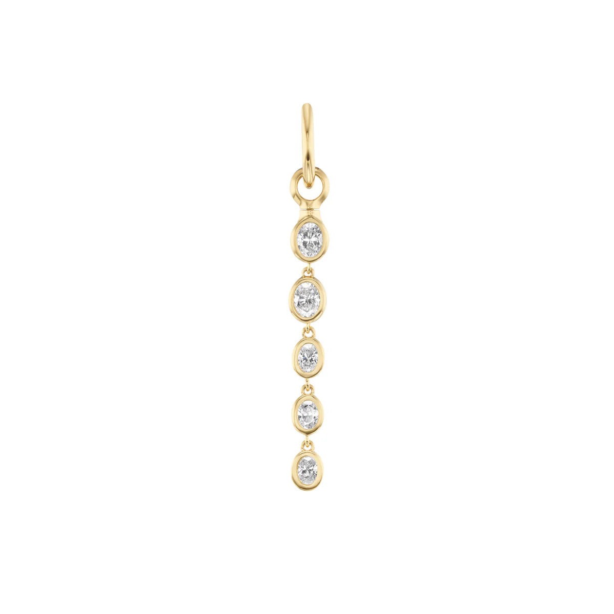 18k yellow gold oval cut diamond system necklace mega tusk drop pendant by Uniform Object Tiny Gods