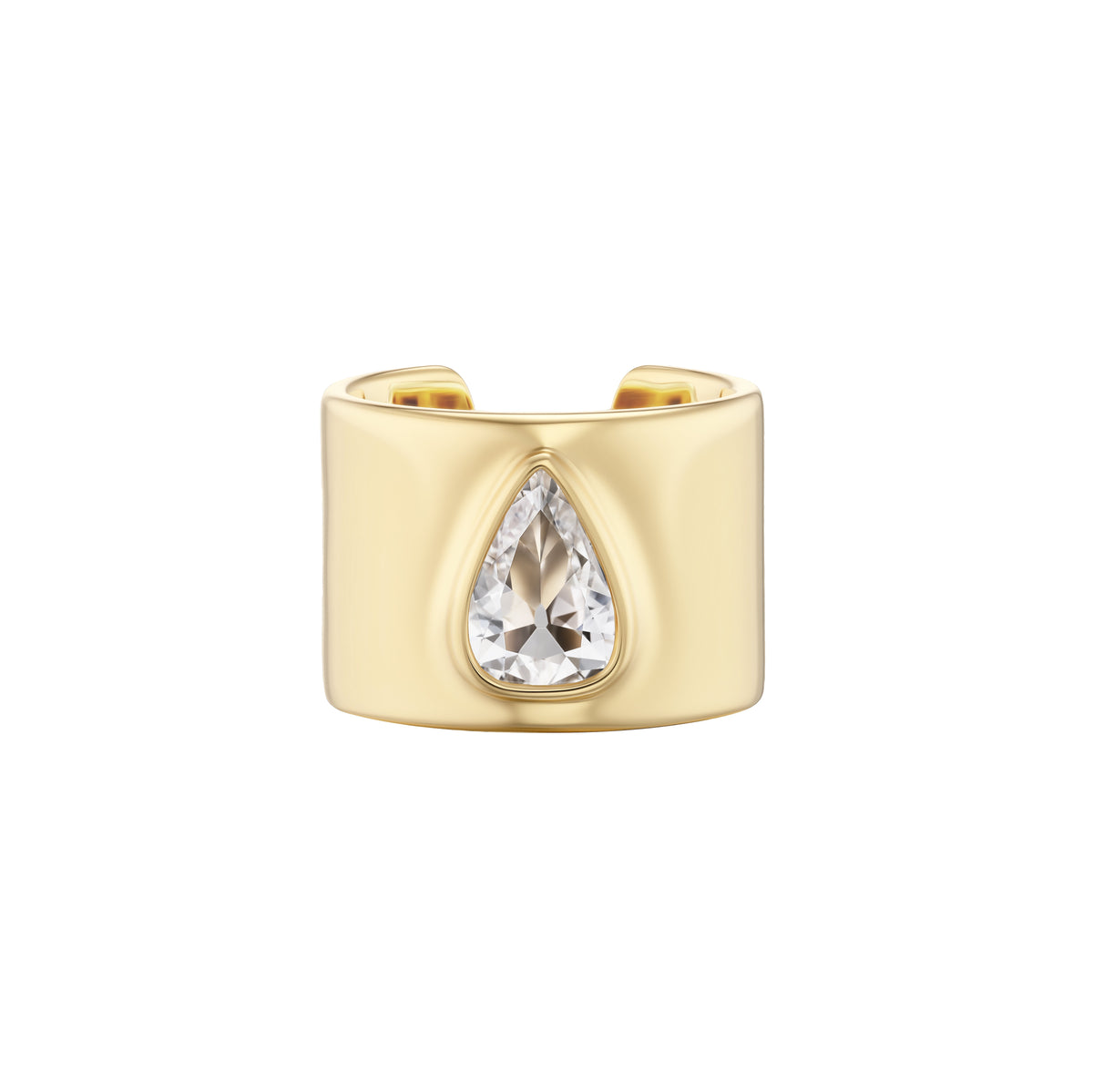 15mm Cuff Ring with Pear Diamond