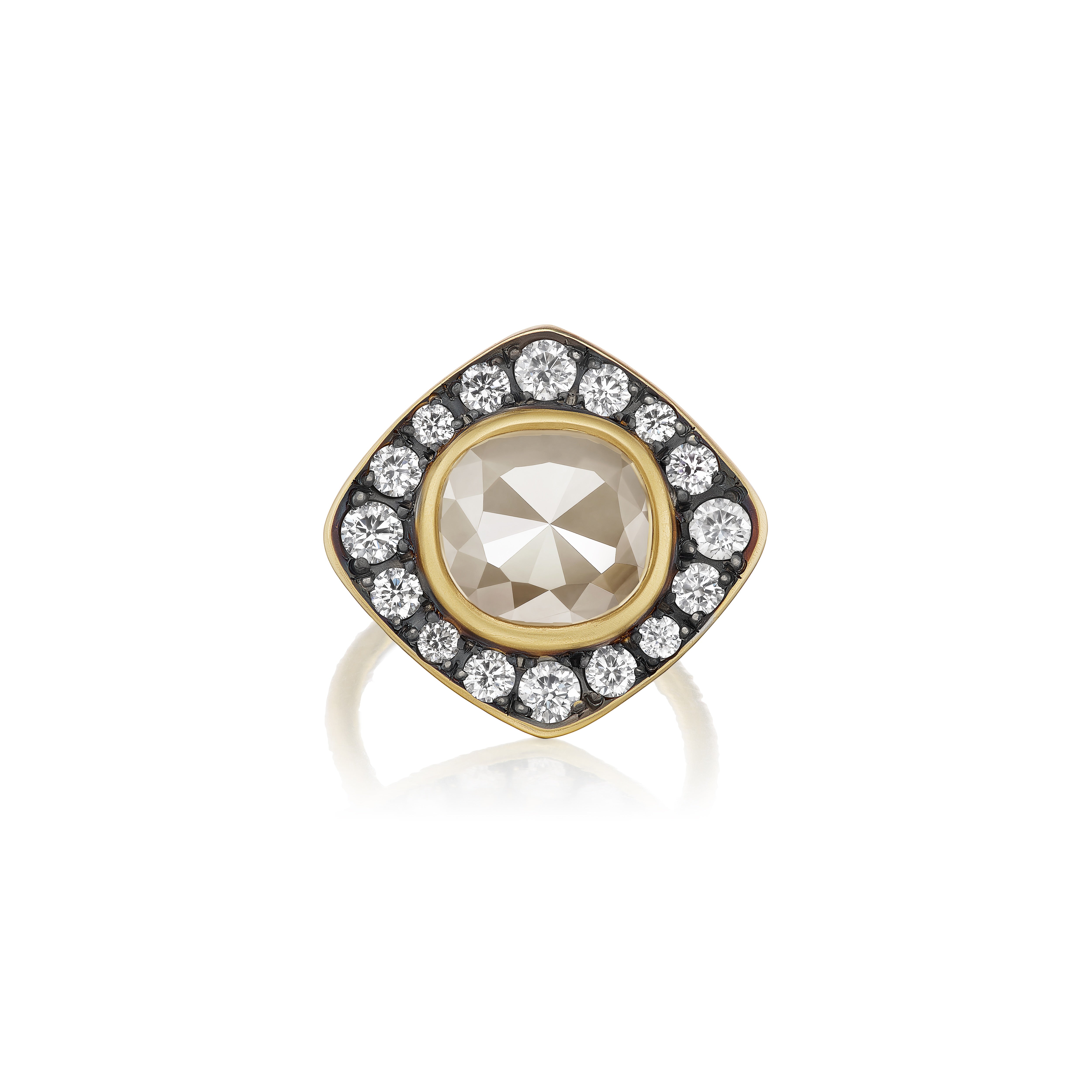 18k yellow gol 5.22ct rough cut diamond Susan ring by Sylva & Cie Tiny gods