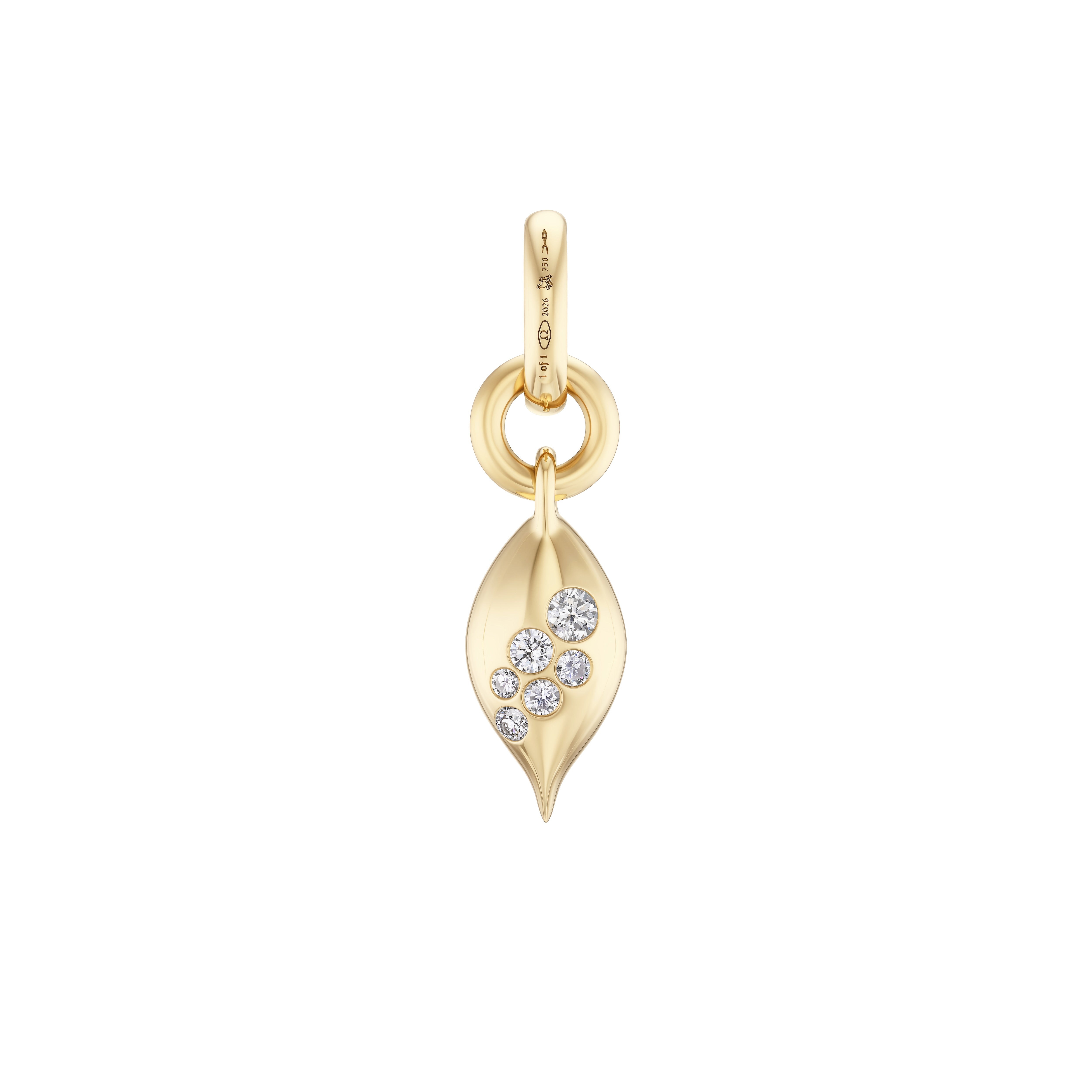 18k yellow gold Marquise Diamond Carriage Charm by Uniform Object at Tiny Gods BACK