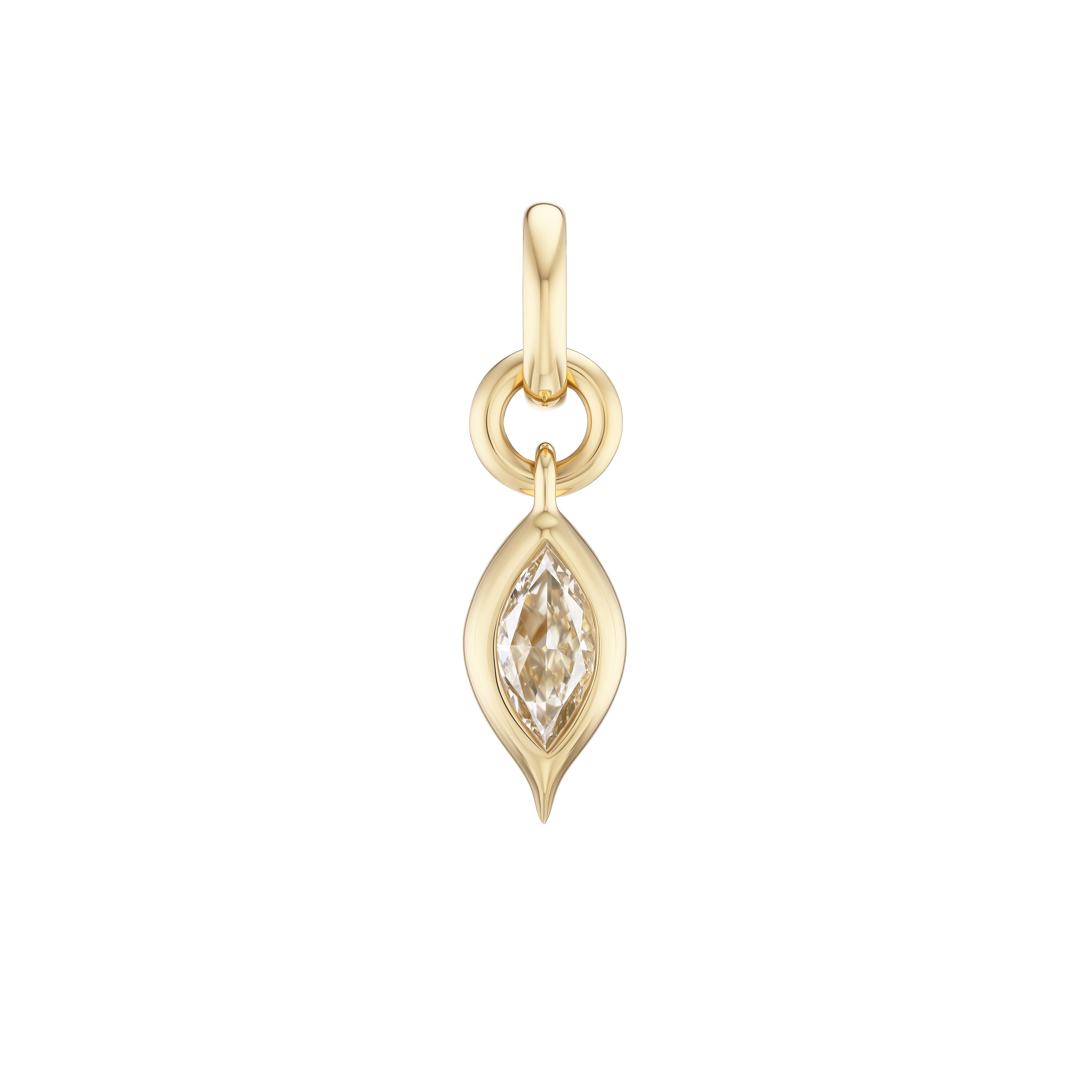 18k yellow gold Marquise Diamond Carriage Charm by Uniform Object at Tiny Gods