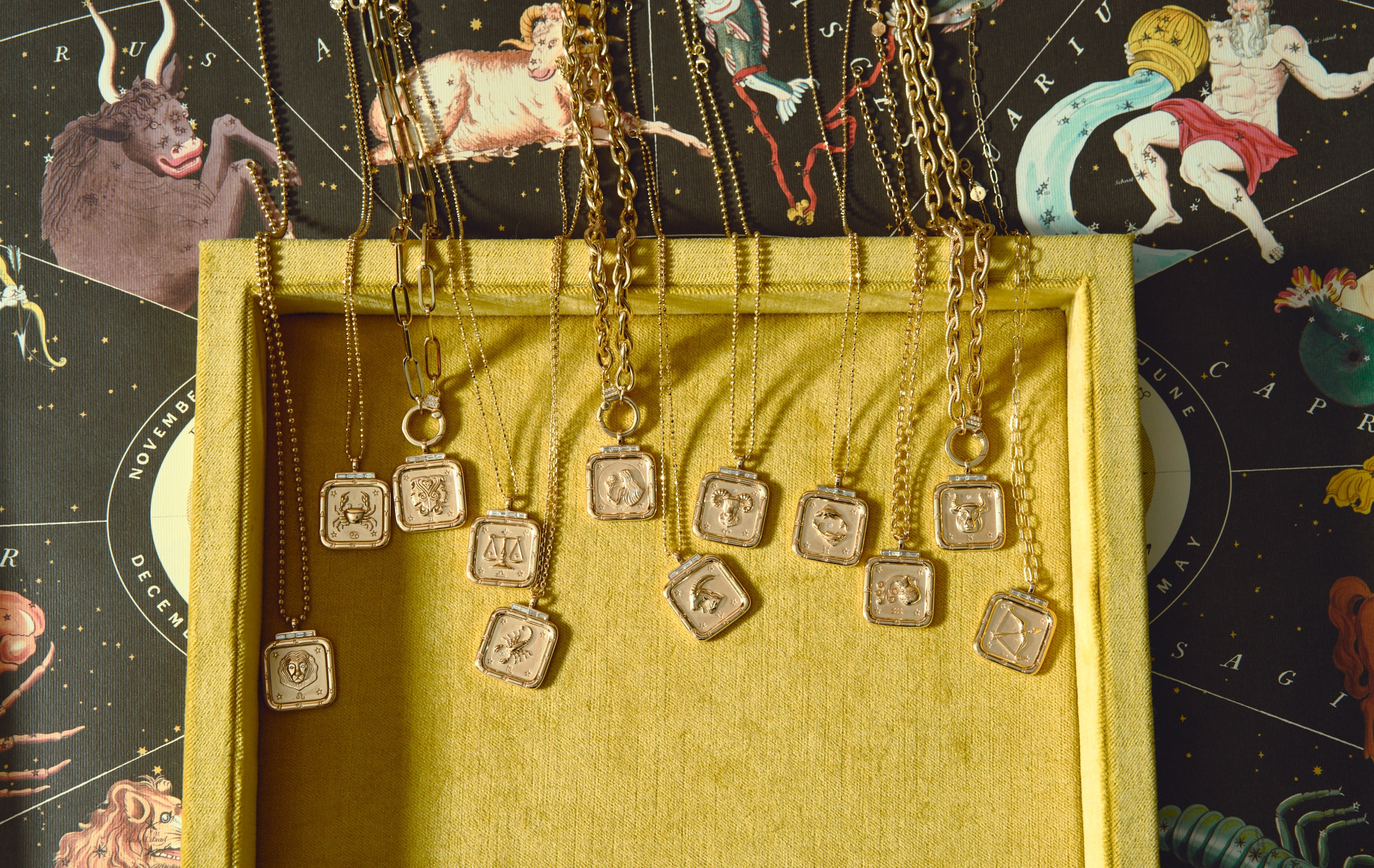 cancer zodiac pendant tiny gods yellow gold sorellina with diamonds