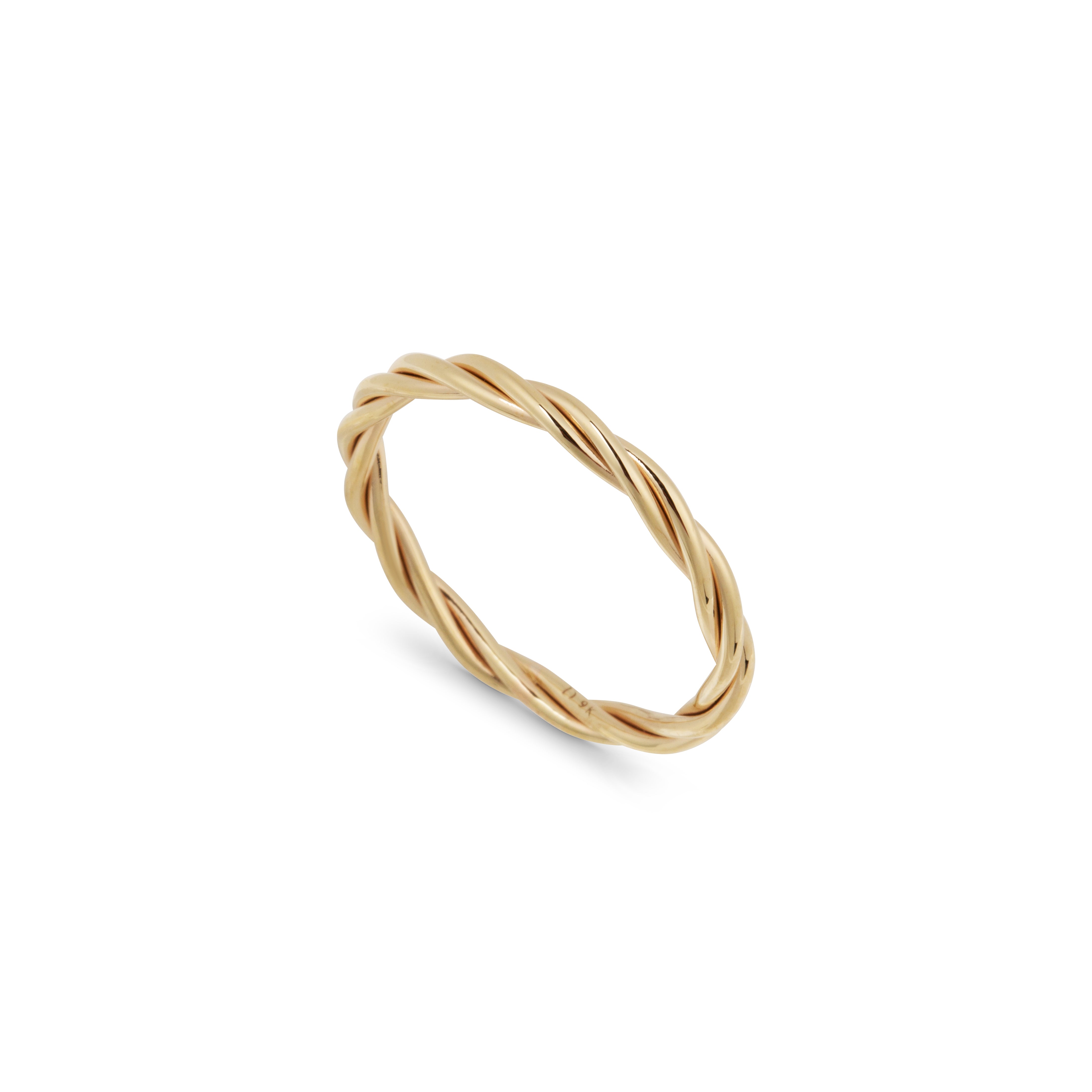 14k yellow gold twisted rope ring 2mm by Lucy Delius Tiny Gods