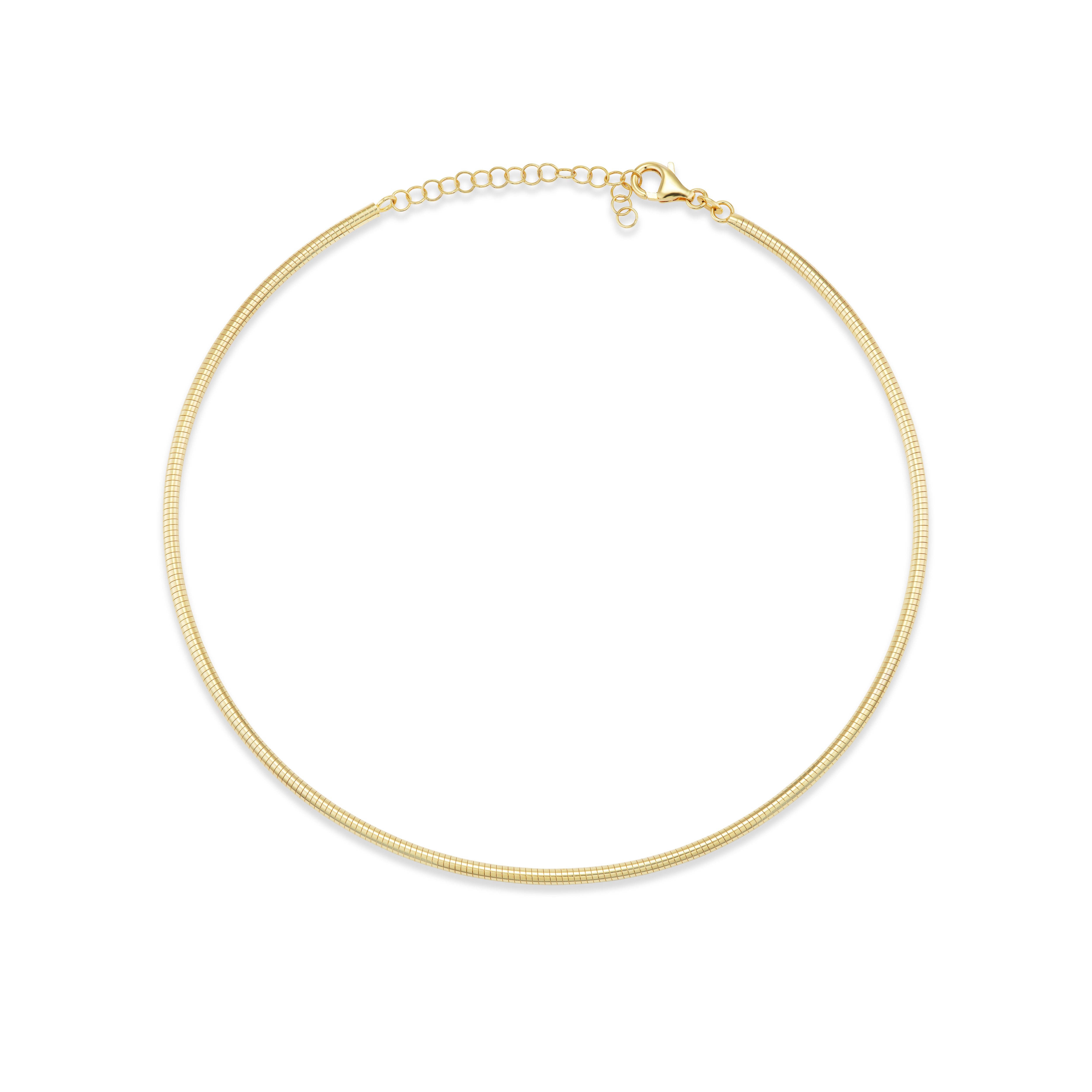 3mm omega gold necklace tiny gods