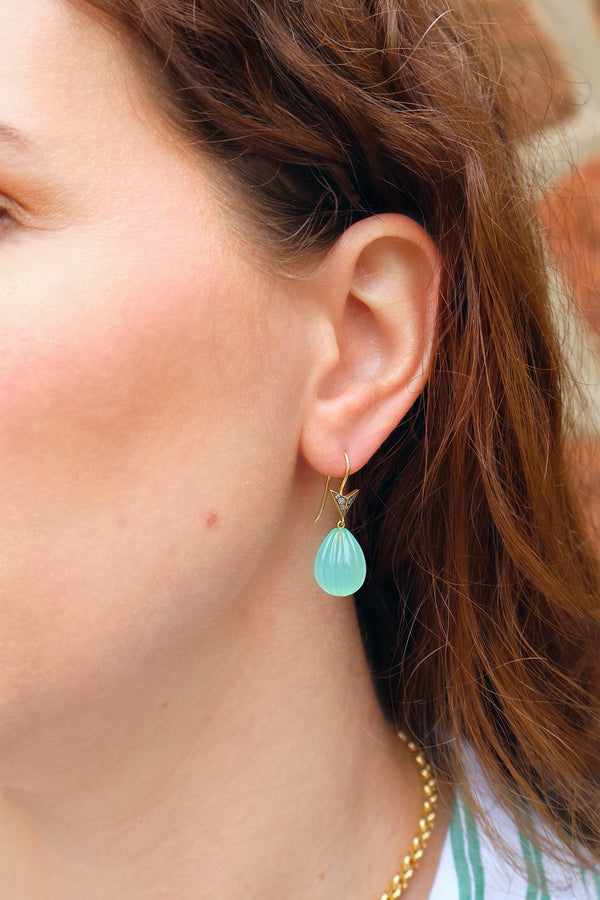 Calcedony Sea Blue Earrings