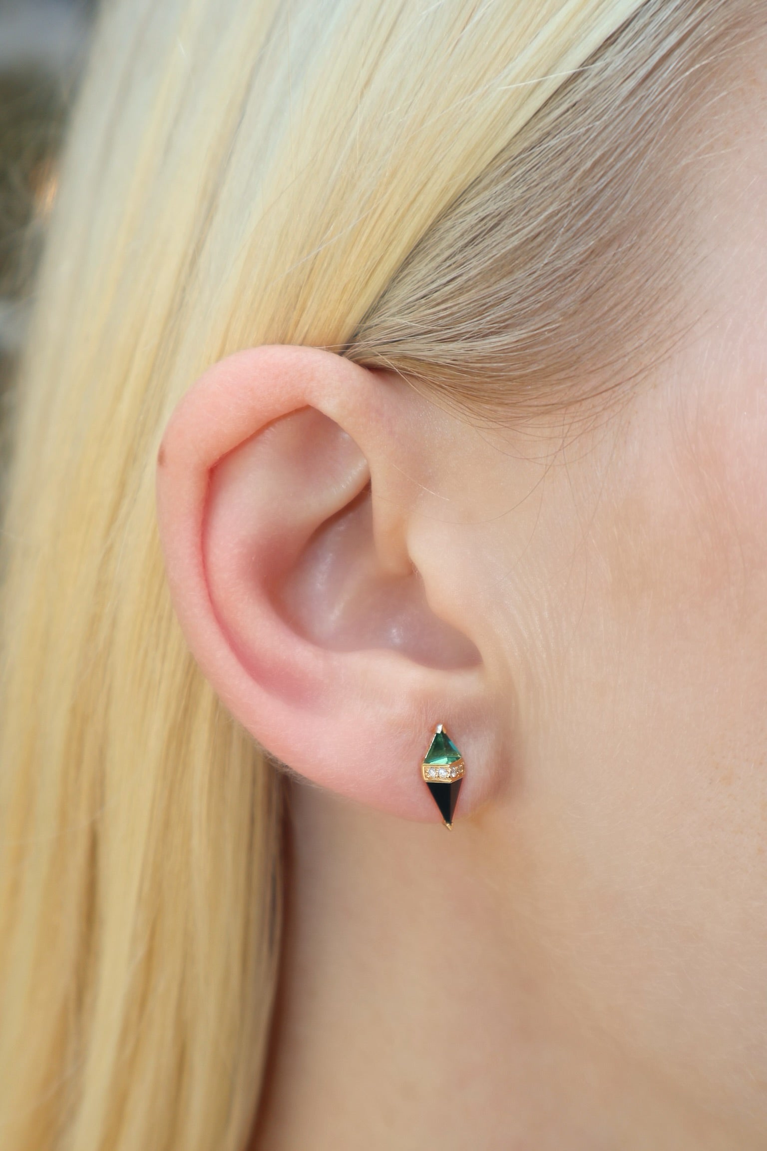 18k yellow gold pietra studs by Sorellina