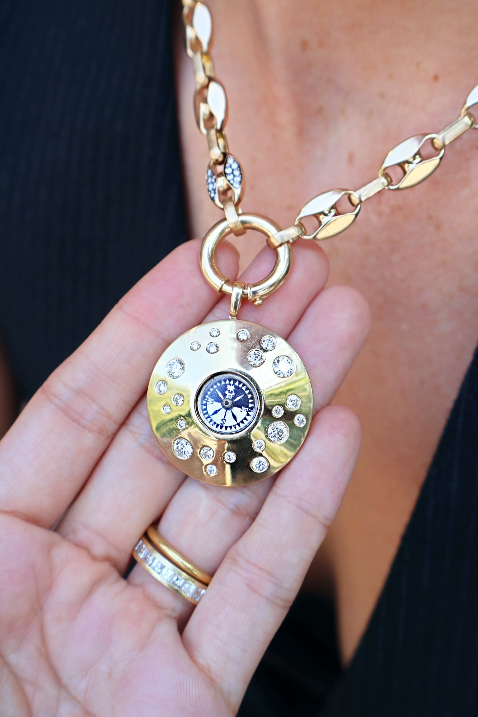 Sands of Destiny Spinning Antique Compass Talisman
