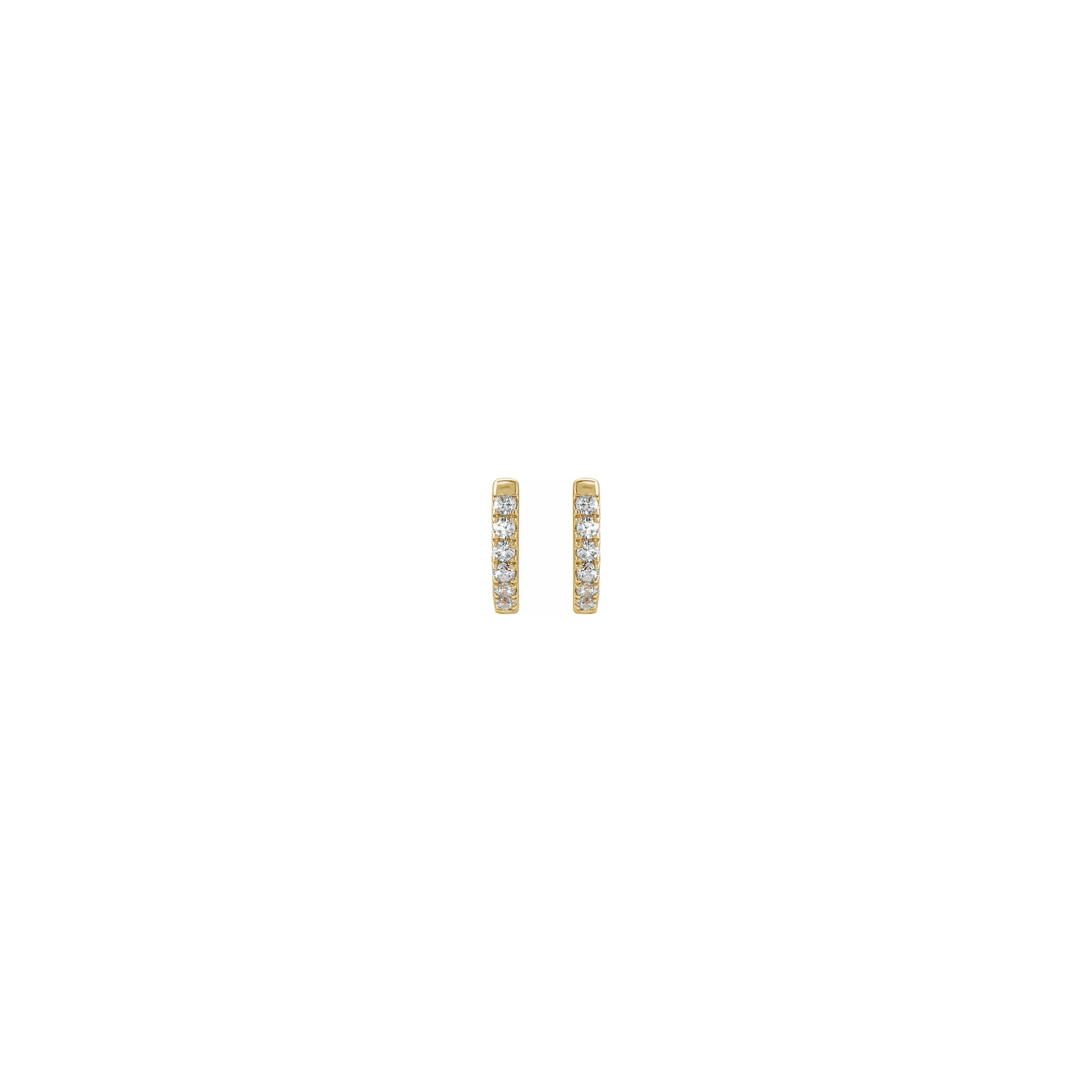 14k yellow gold diamond 8mm Huggie hoop earrings Tiny Gods