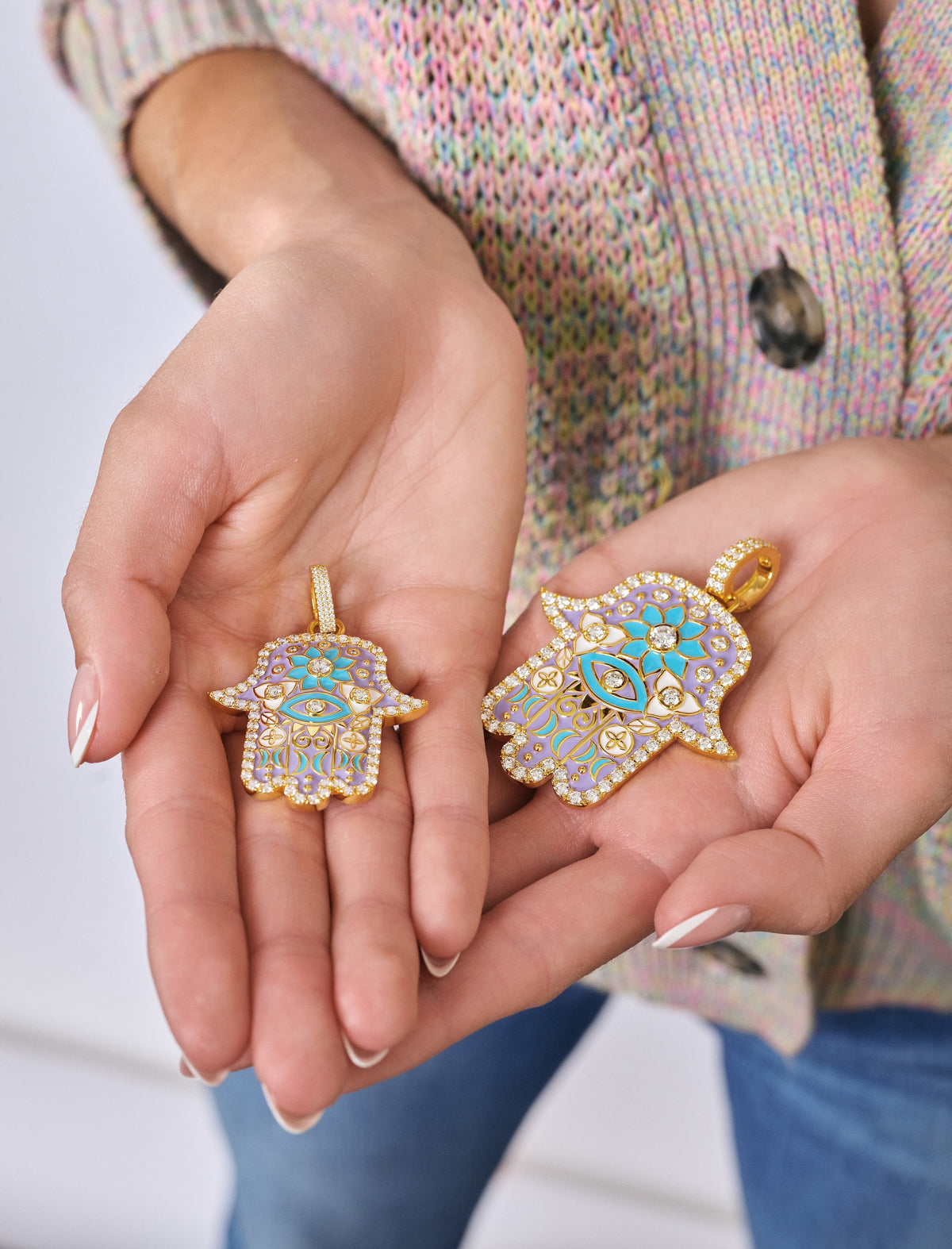 Medium Periwinkle Hamsa Pendant