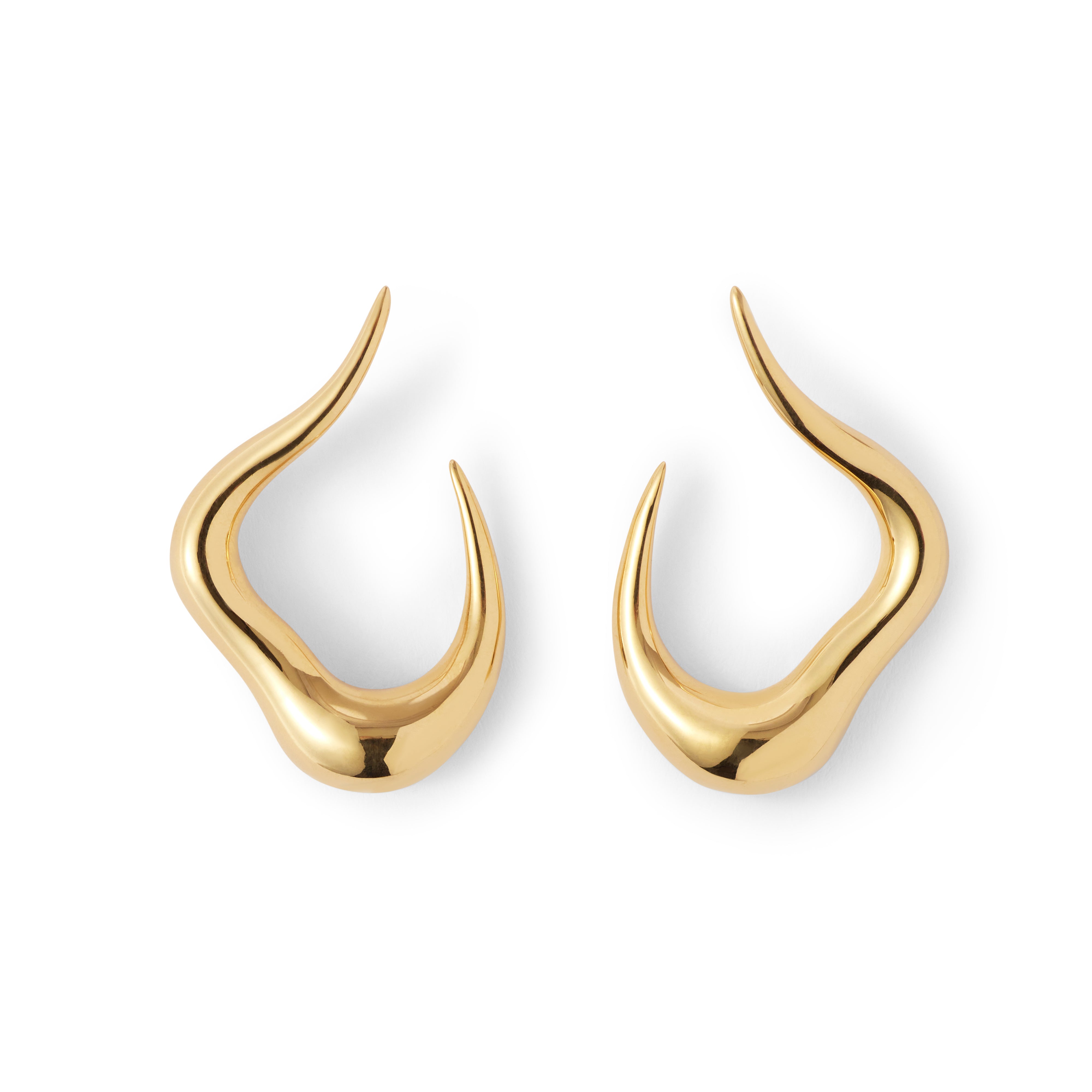 18k yellow gold bold stream open earrings Fernando Jorge Tiny Gods