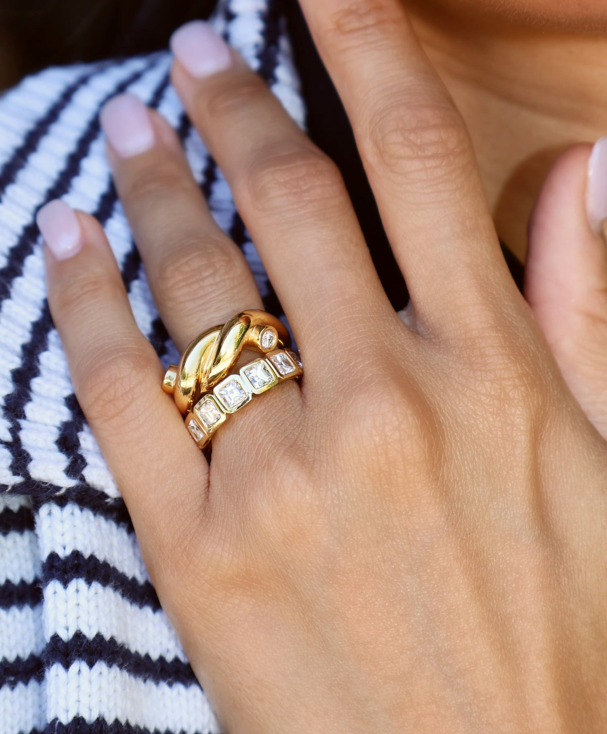 18k yellow gold jumbo ties ring by Boochier at Tiny Gods