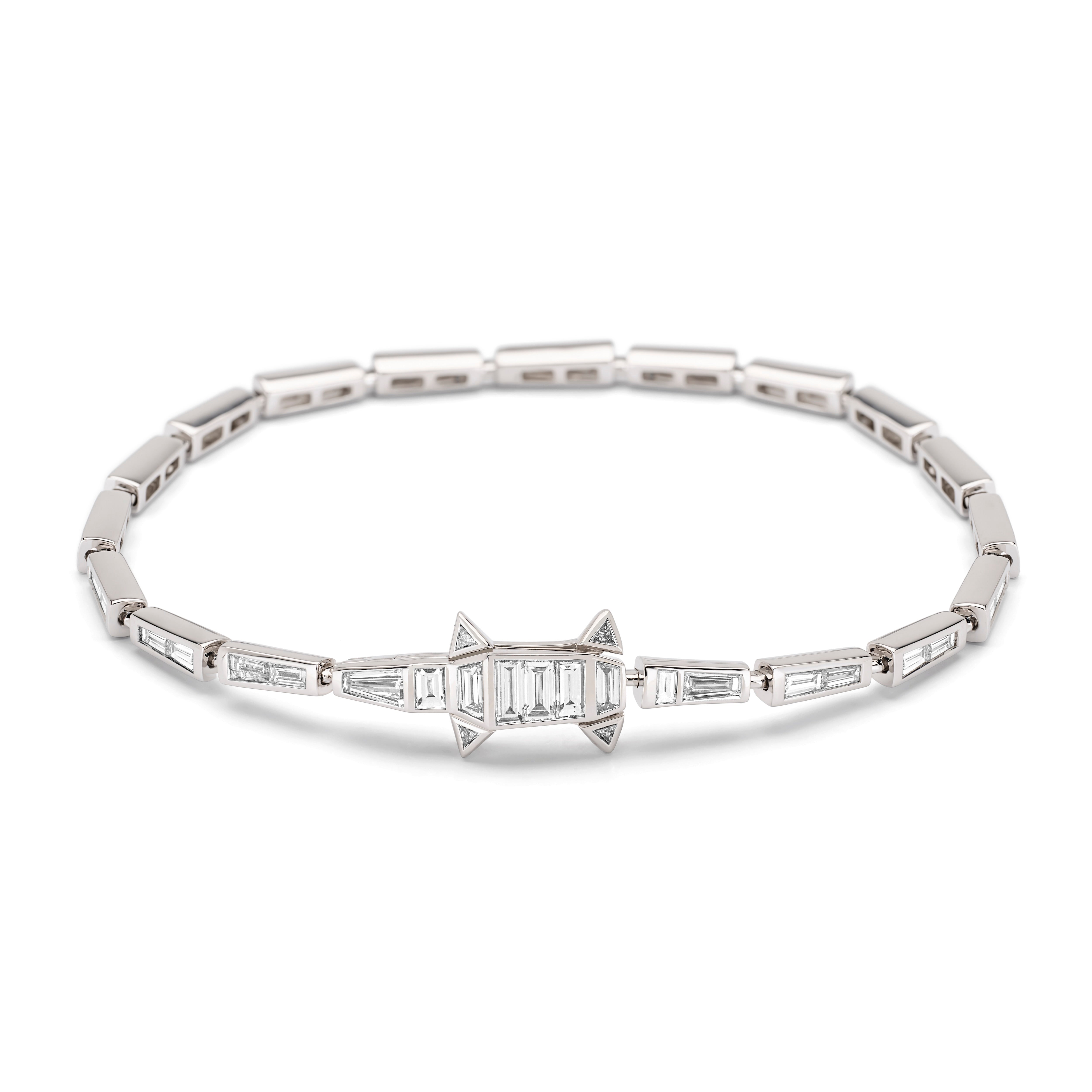 18k white gold diamond alligator wrap bite bracelet by Bibi van der Velden Tiny Gods