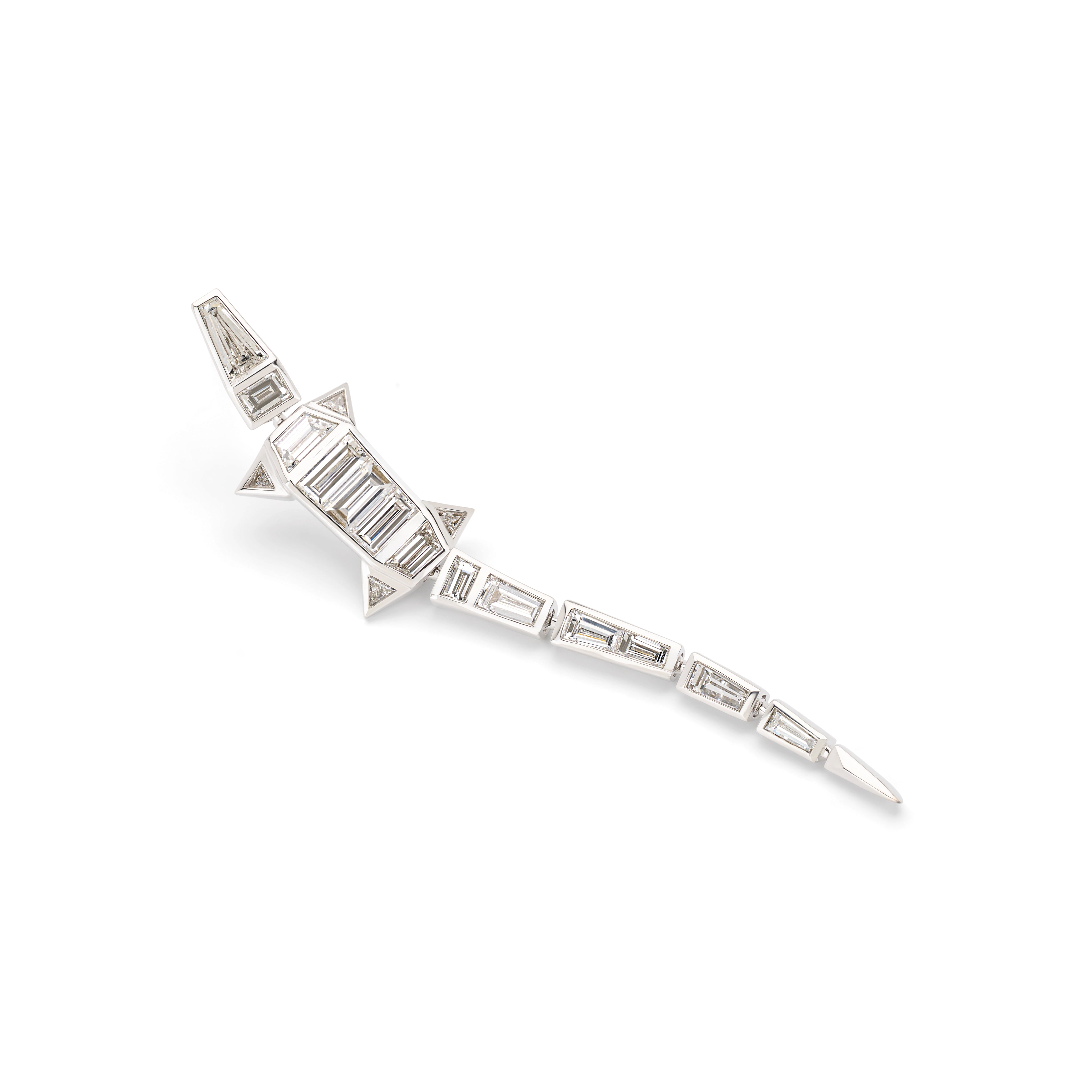diamond alligator earring extra long bibi van Der velden tiny gods