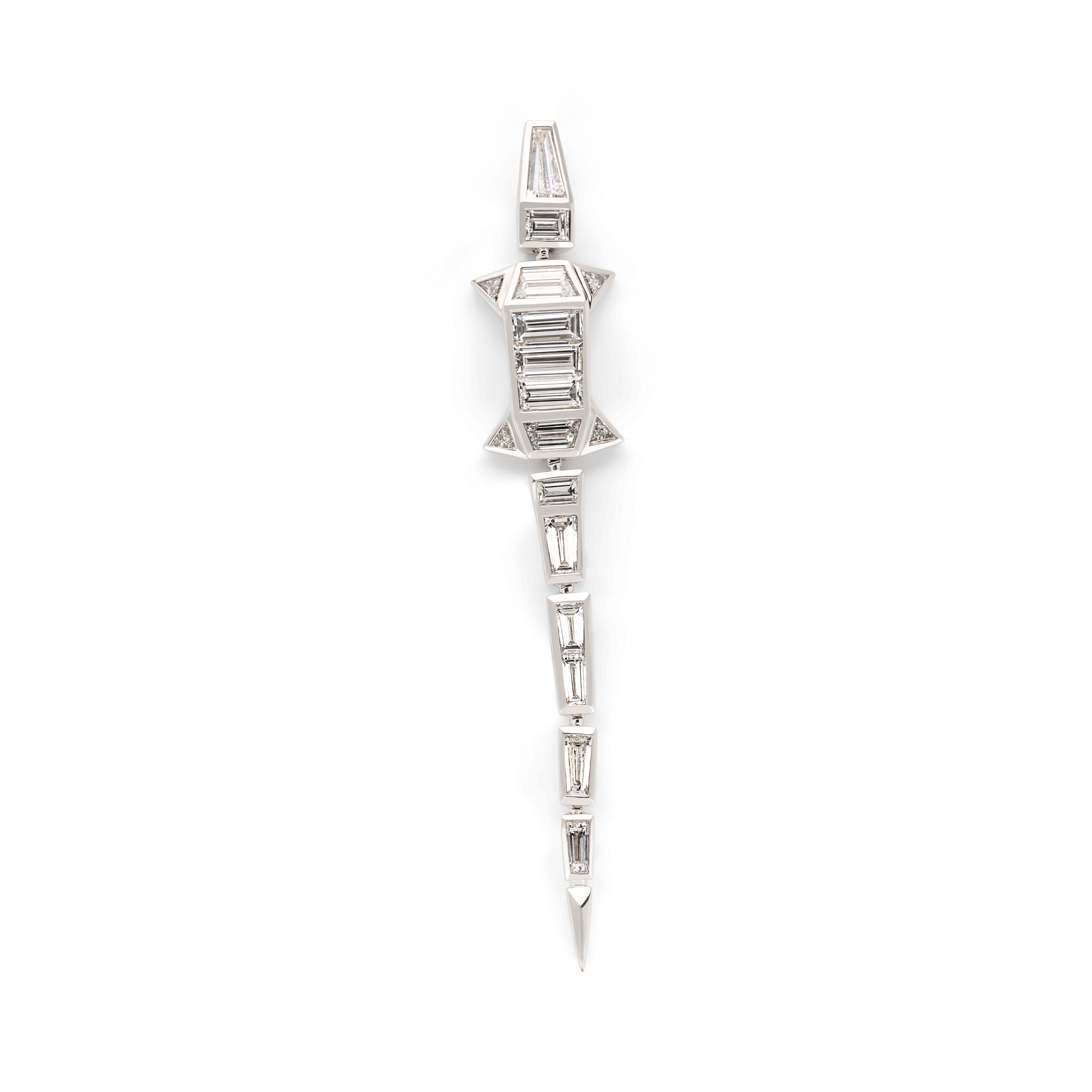 diamond alligator earring extra long bibi van Der velden tiny gods