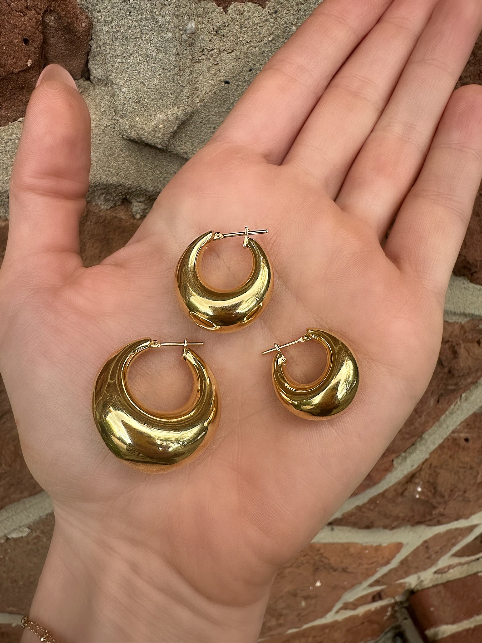 small boat hoop 14k yellow gold tiny gods