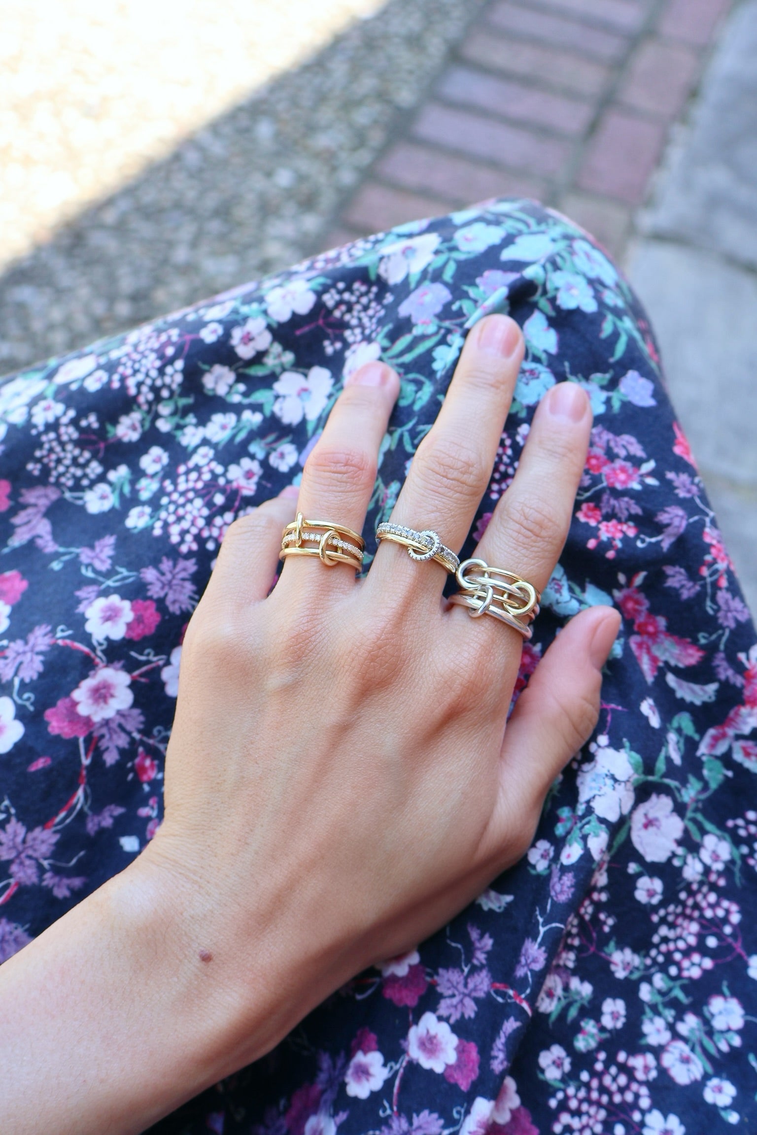 18k yellow gold and sterling silver Pisces SG ring by Spinelli Tiny Gods