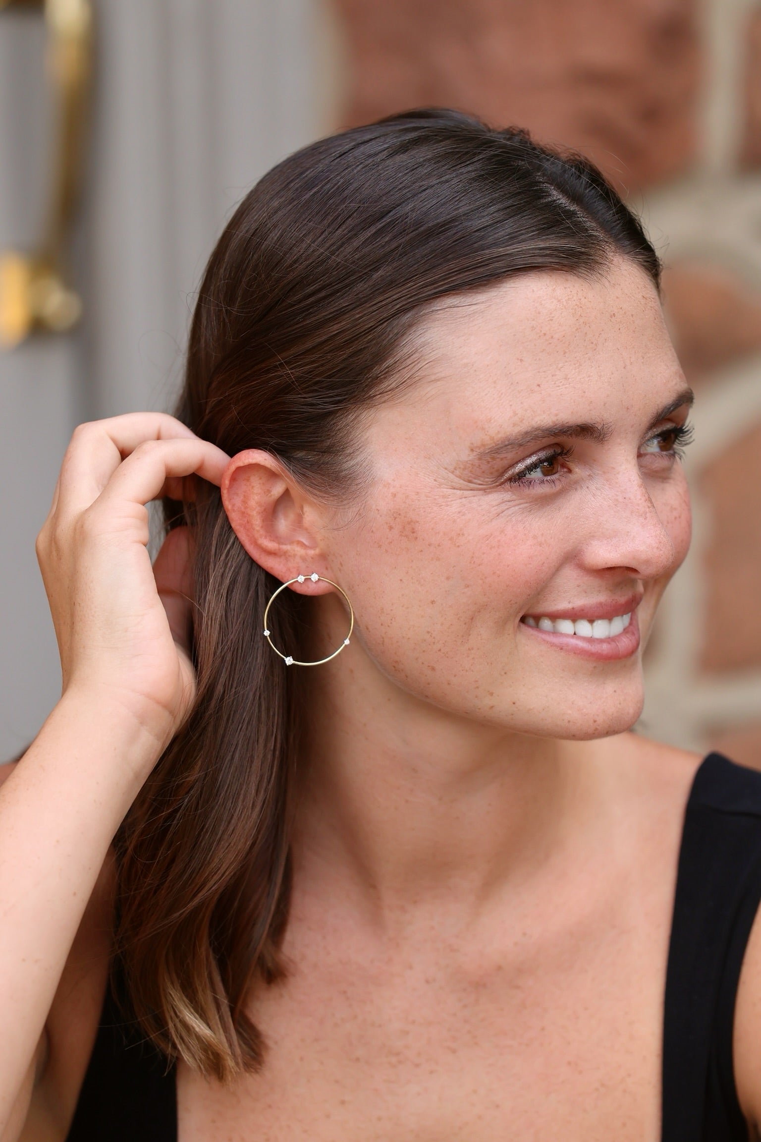 18k yellow gold diamond solo earrings by Fernando Jorge Tiny Gods