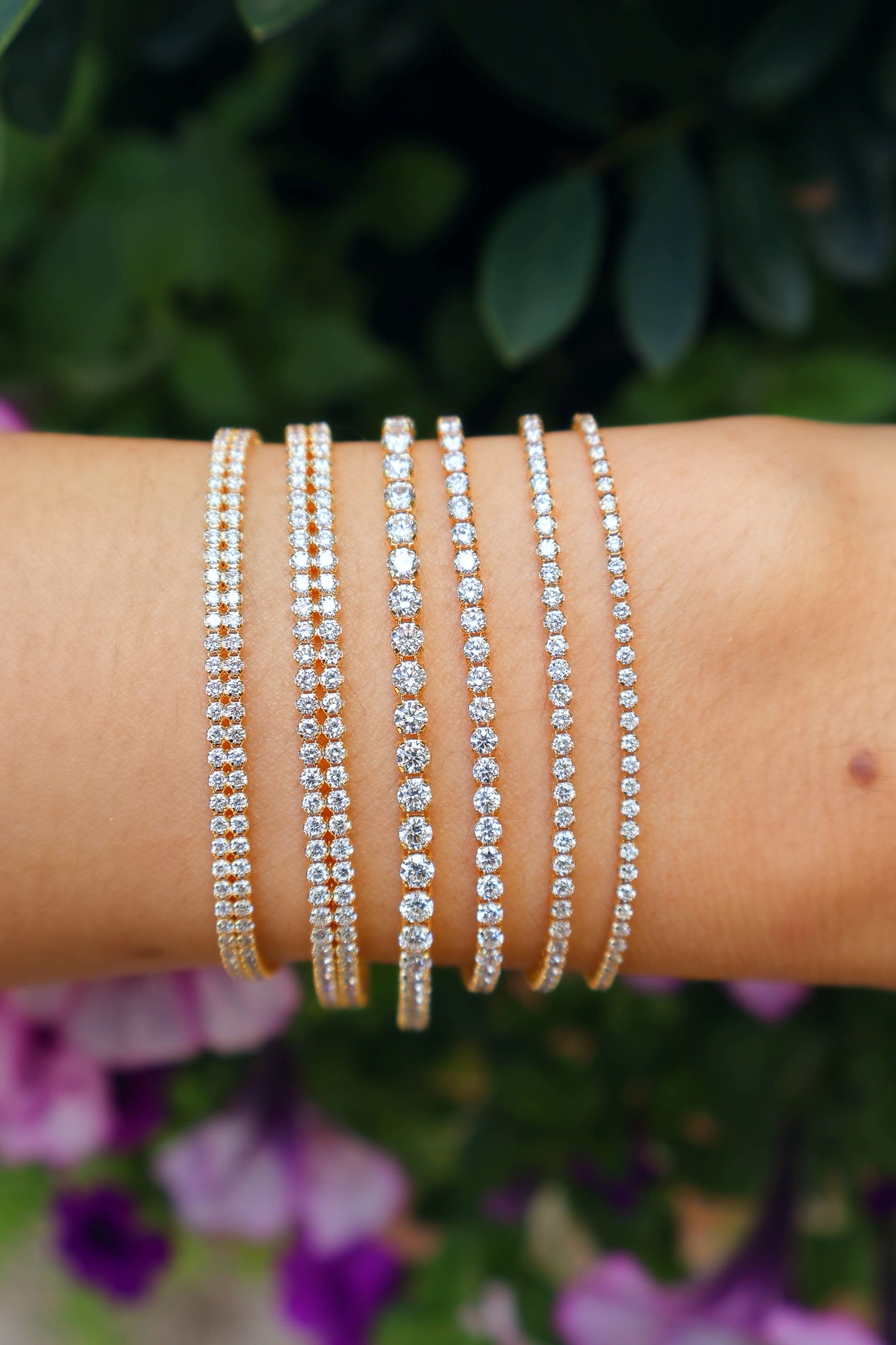 Medium White Gold & Diamond Invisible Tennis Bracelet