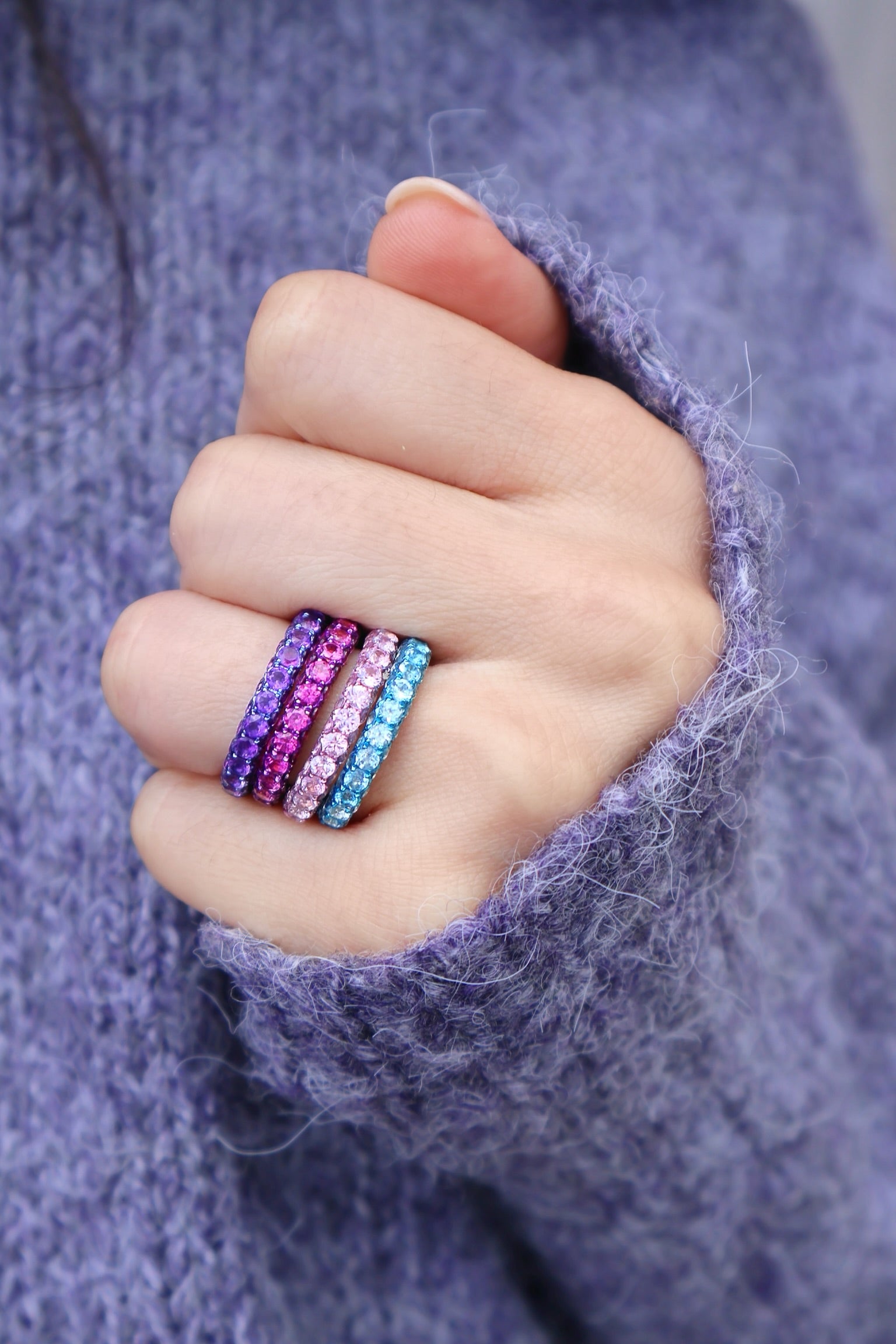 18K Three Sided Swiss Blue Topaz Ring by Graziela at Tiny Gods