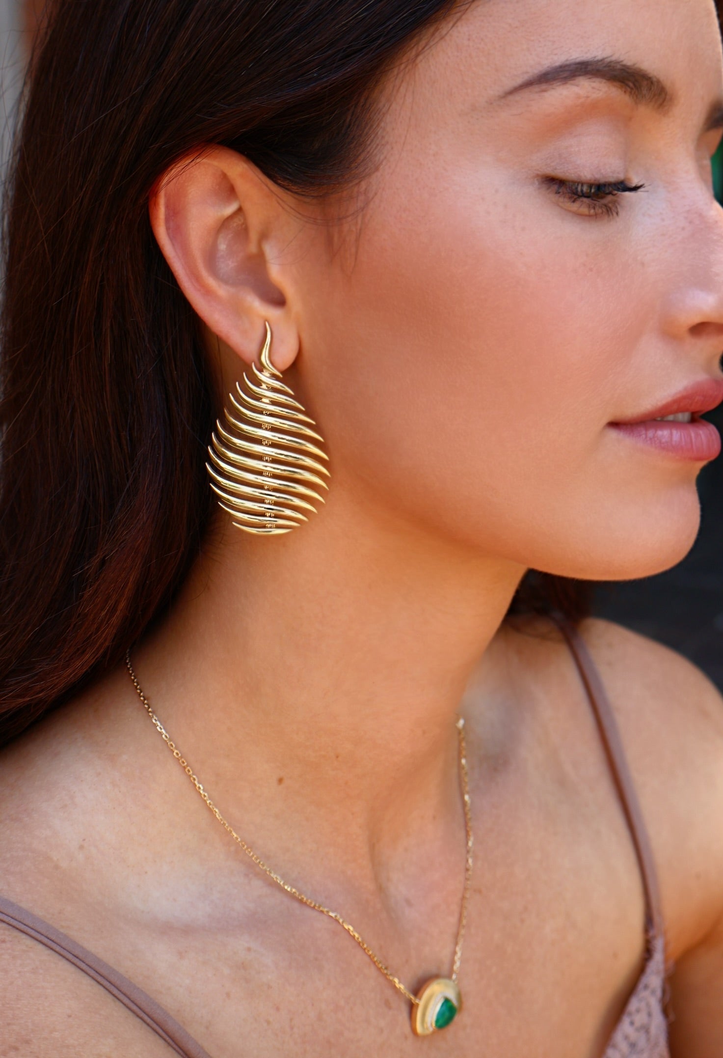 18k yellow gold medium flame earrings by Fernando Jorge Tiny Gods