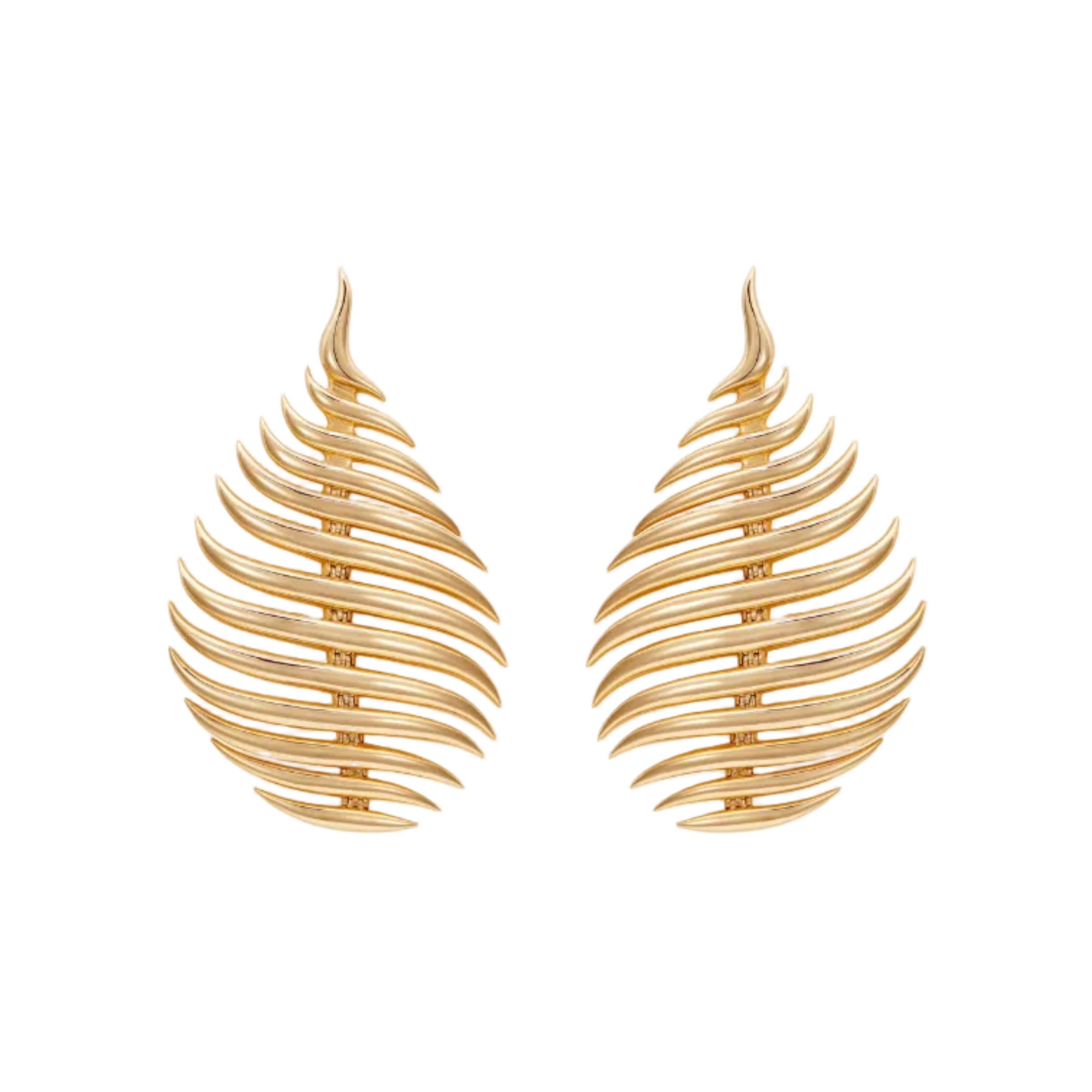 18k yellow gold medium flame earrings by Fernando Jorge Tiny Gods