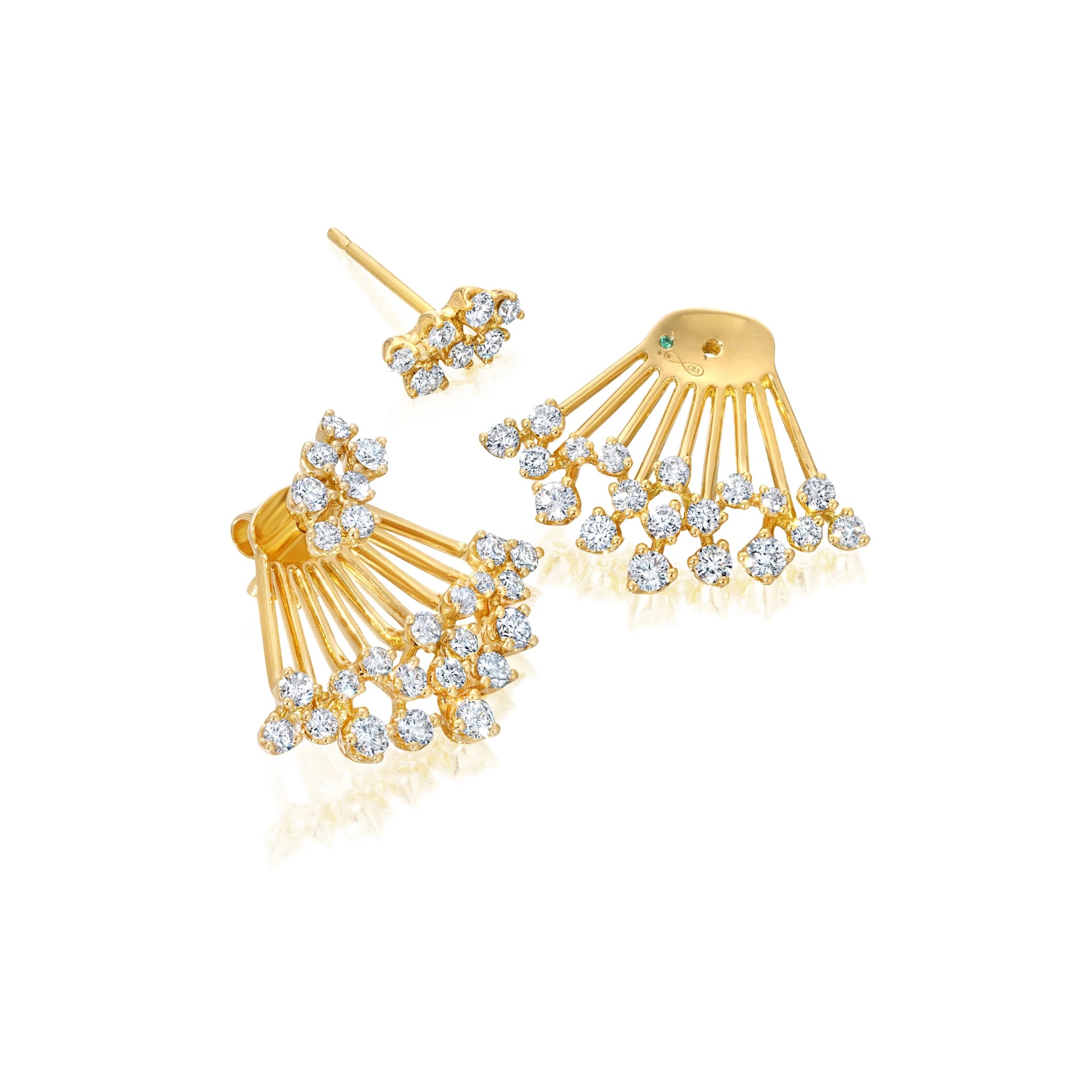 acai diamond earrings 18k yellow gold Graziela tiny gods