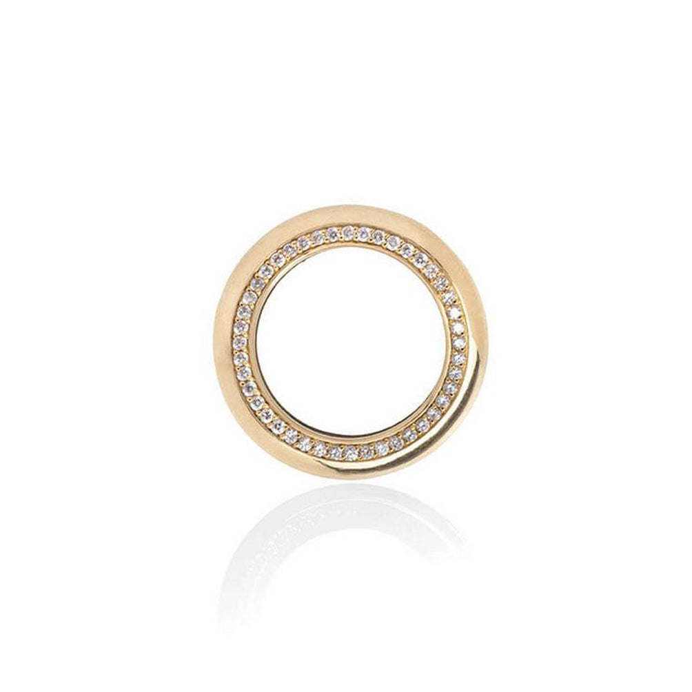 14k yellow gold pave diamond curve band ring