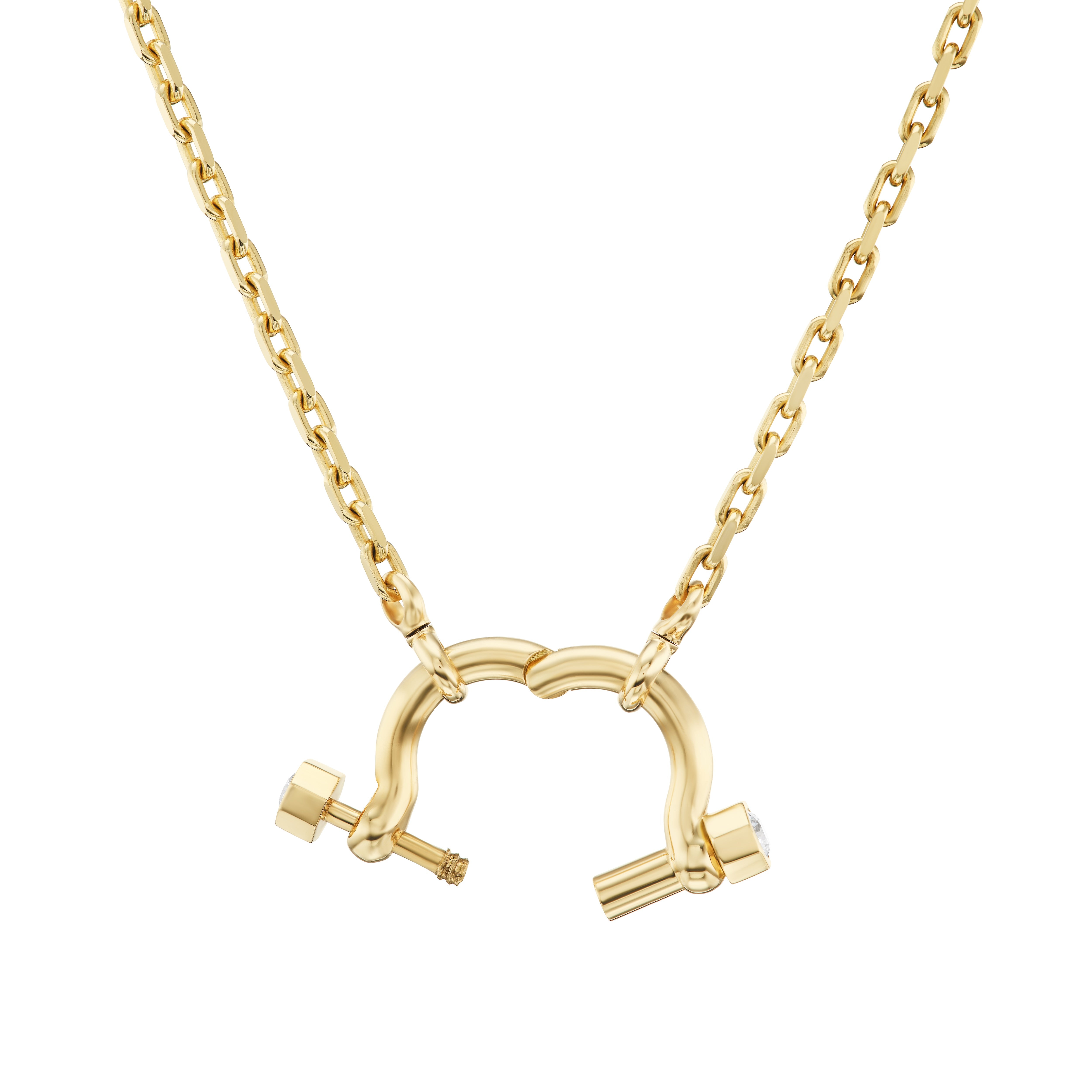 18k yellow gold system necklace by Uniform Object Tiny Gods