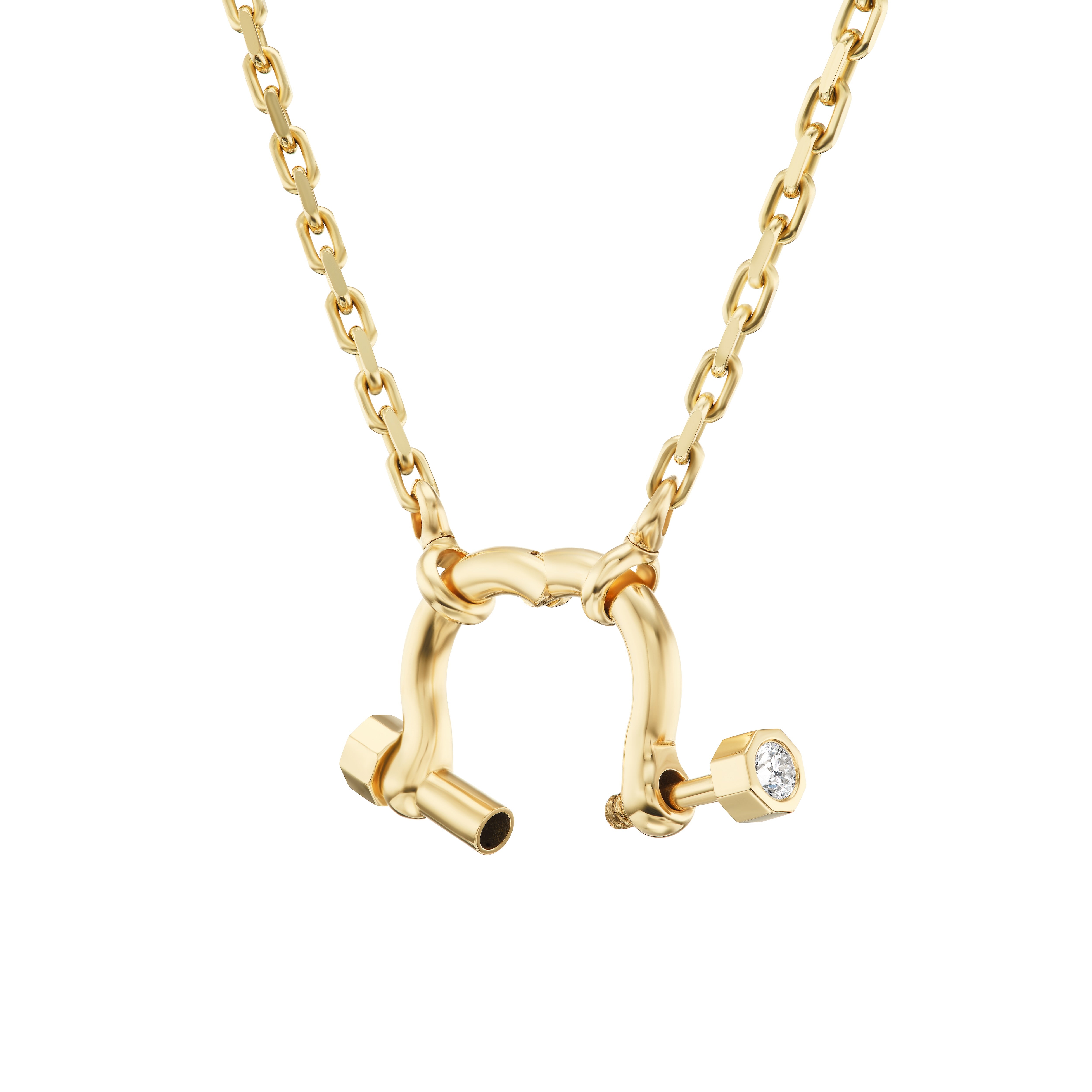 18k yellow gold system necklace by Uniform Object Tiny Gods
