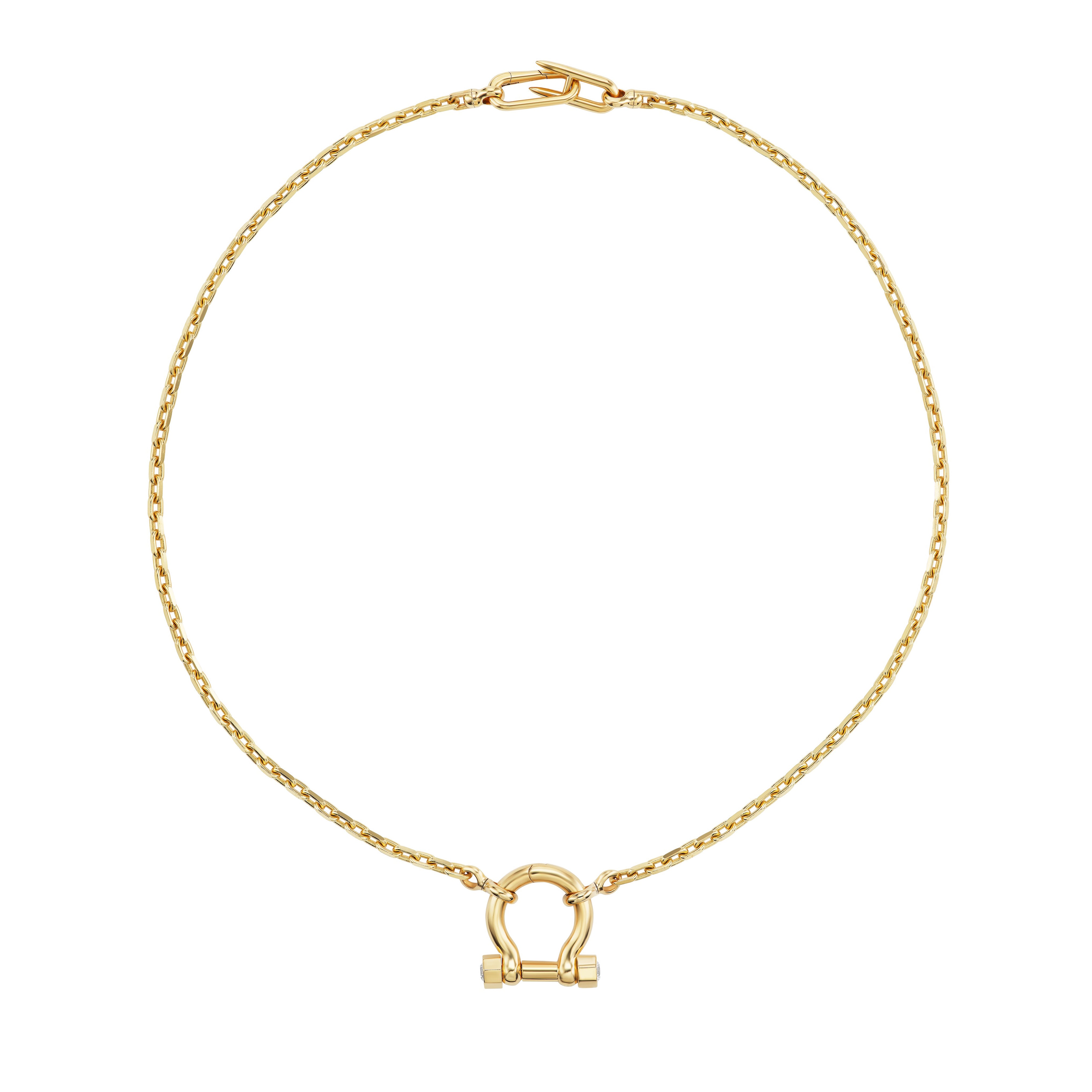 18k yellow gold system necklace by Uniform Object Tiny Gods