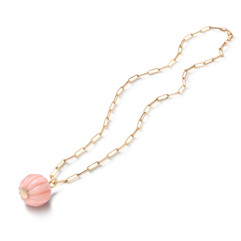 14k yellow gold Jelly Pendant Pink Opal by Sophie Joanne at tiny gods 