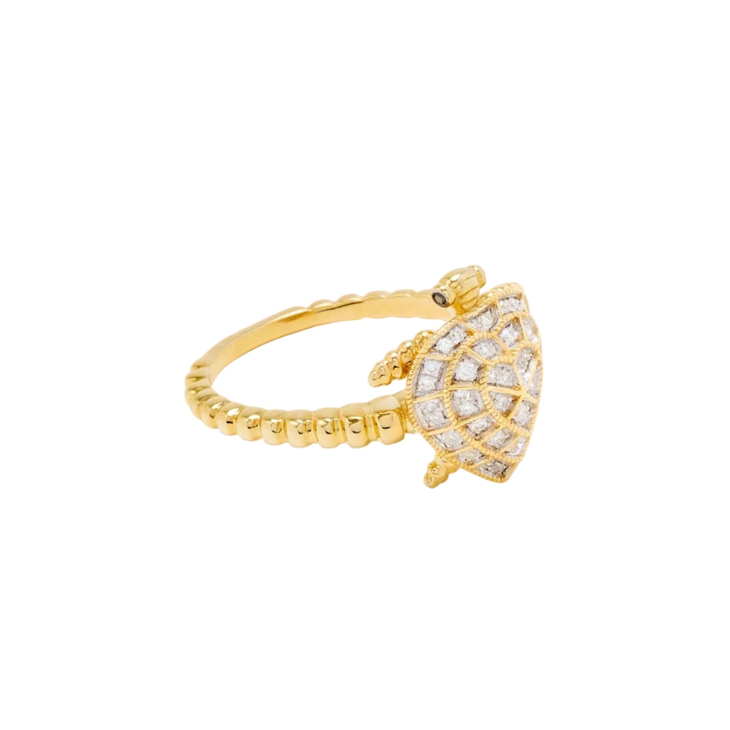 mini heart diamond ring yellow gold Yvonne Leon tiny gods
